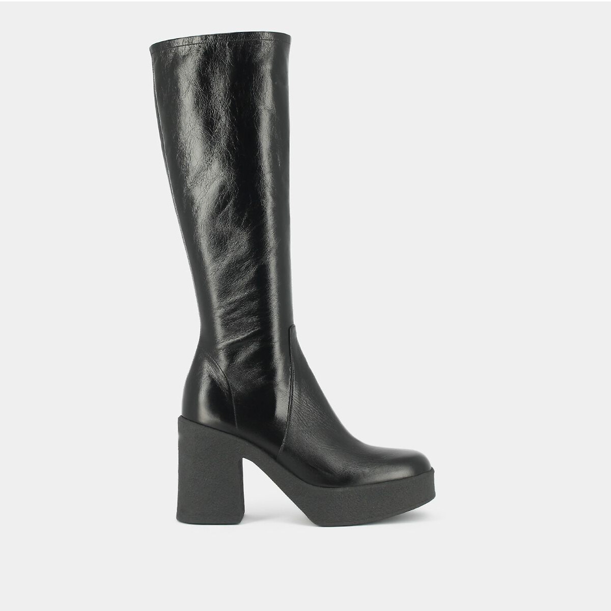 Dricia Platform Calf Boots in Distressed Leather