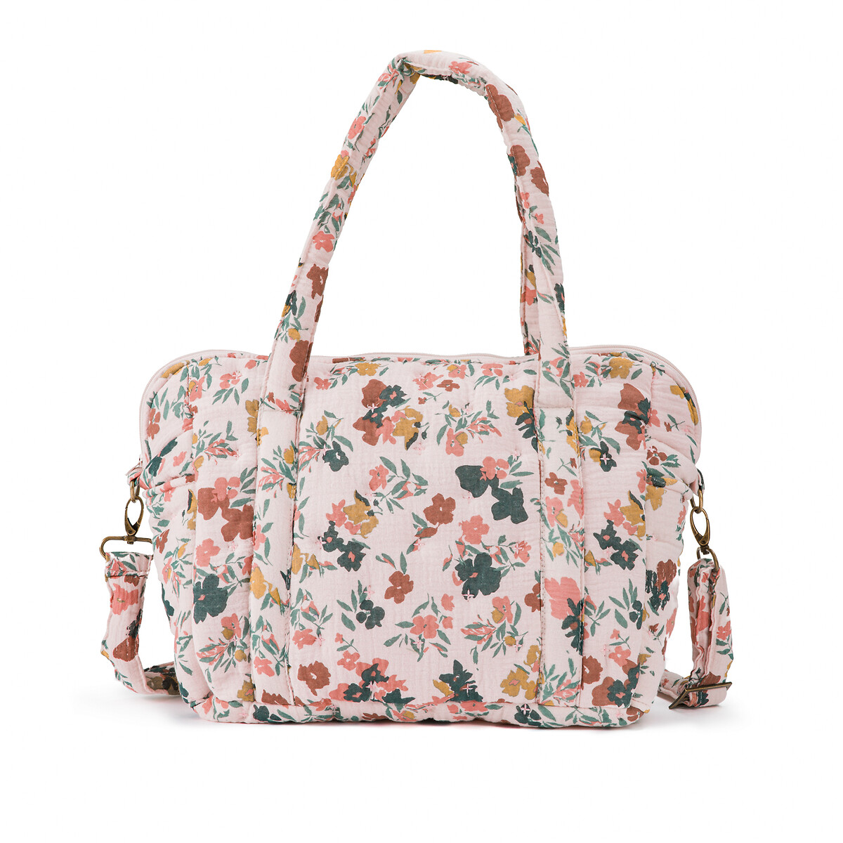 Callas floral cotton muslin changing bag, print/pink background, La Redoute  Interieurs La Redoute