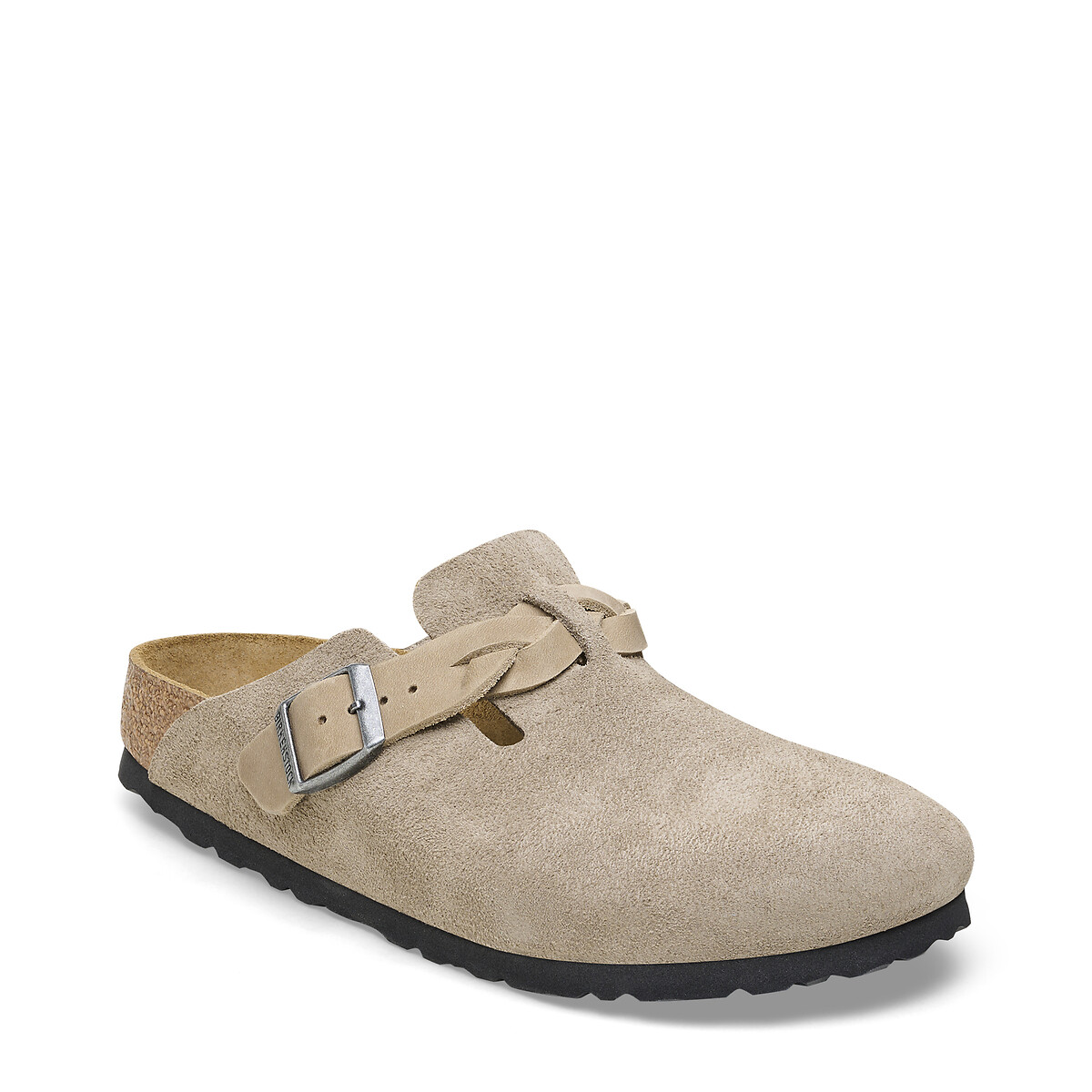 Boston braided suede clogs, taupe, Birkenstock | La Redoute