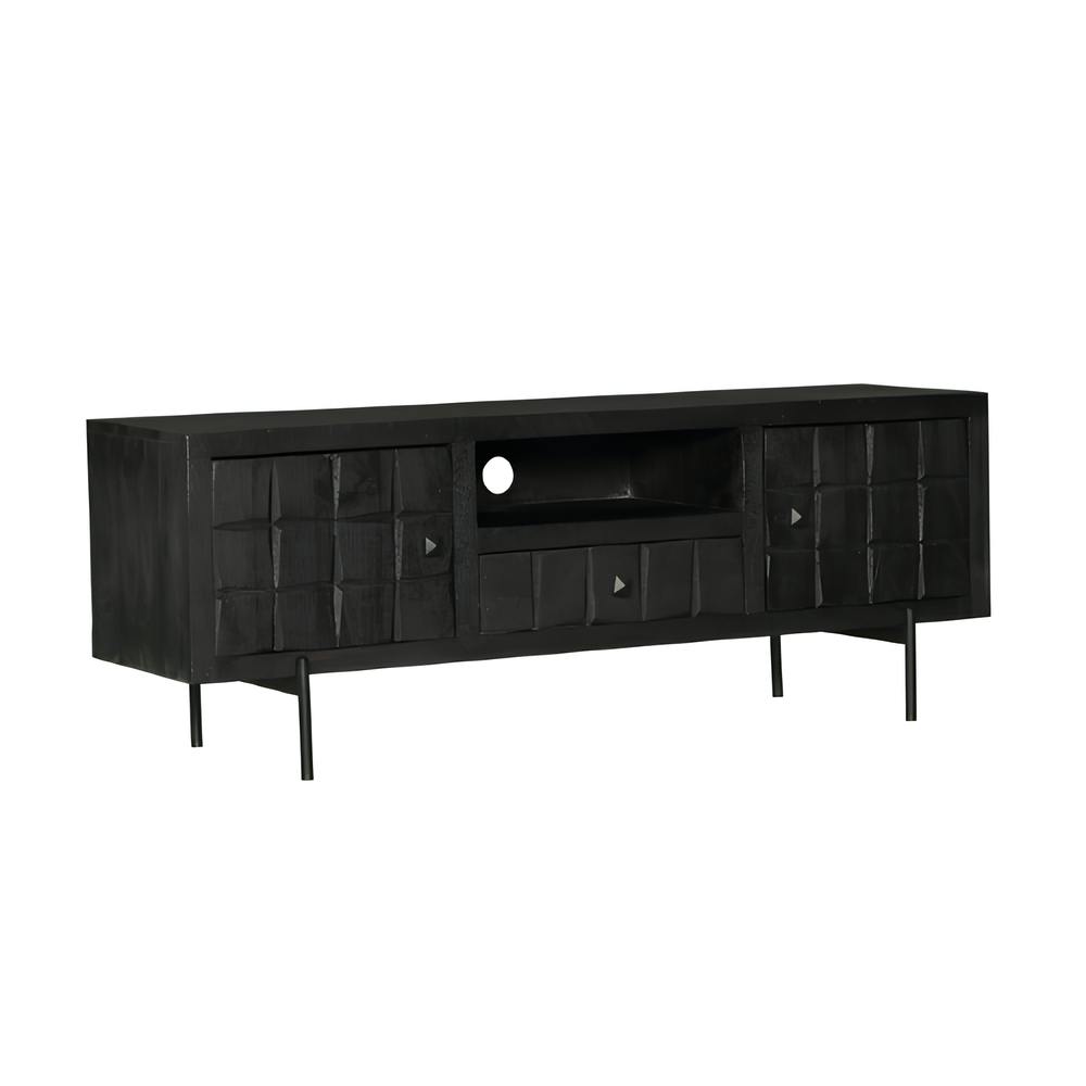Meuble TV 180 cm en bois décor damier UDA, PIER IMPORT