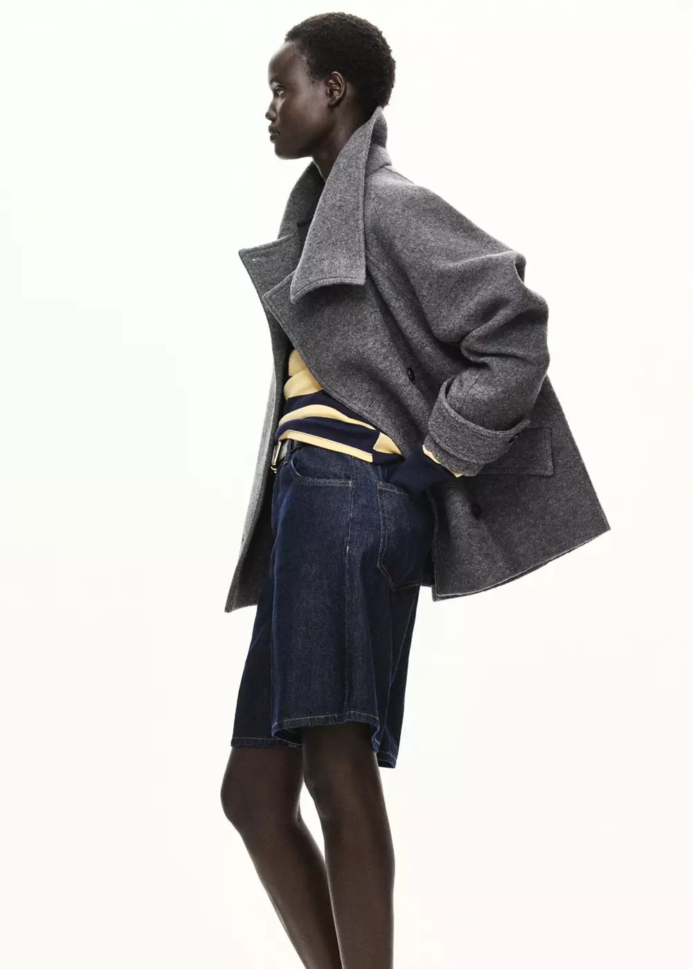 Manteau 100 % laine col cheminée, MANGO