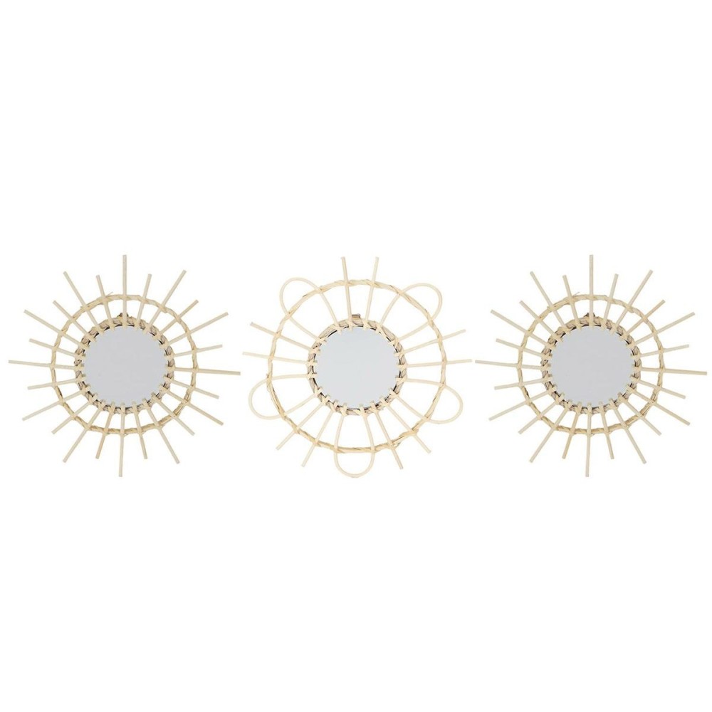 Lot de 3 miroirs rotin D28, DECORATIE