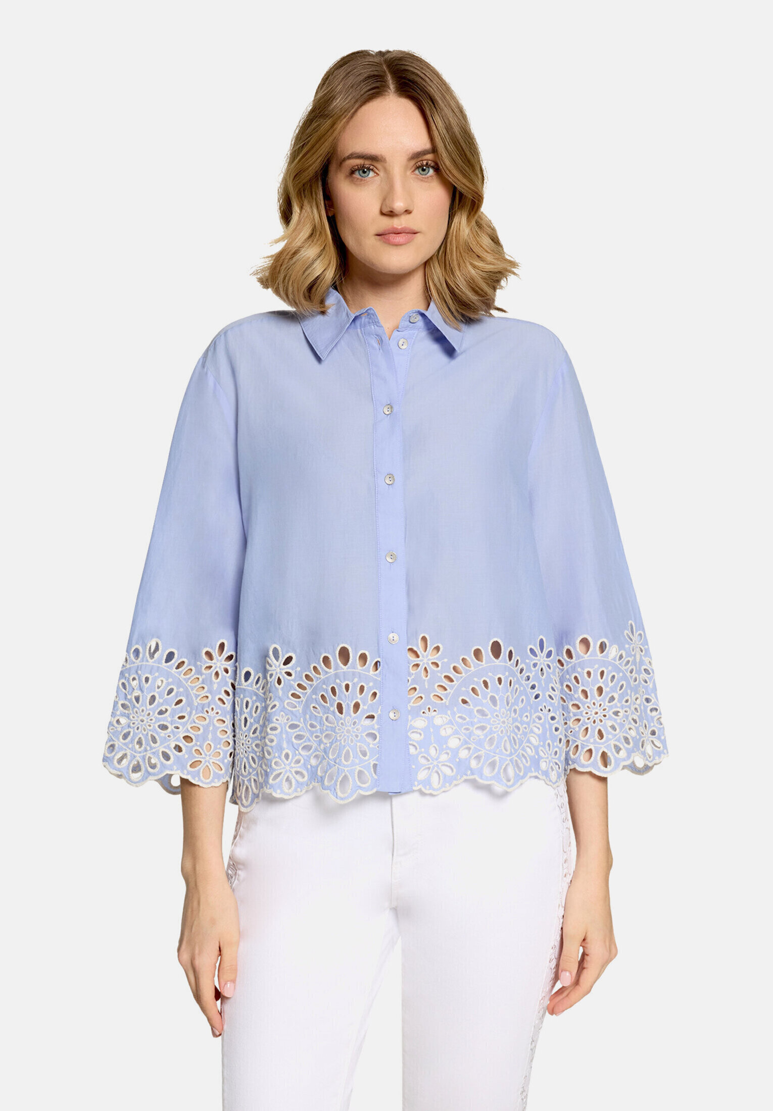 Blouse casual à broderies, CARTOON