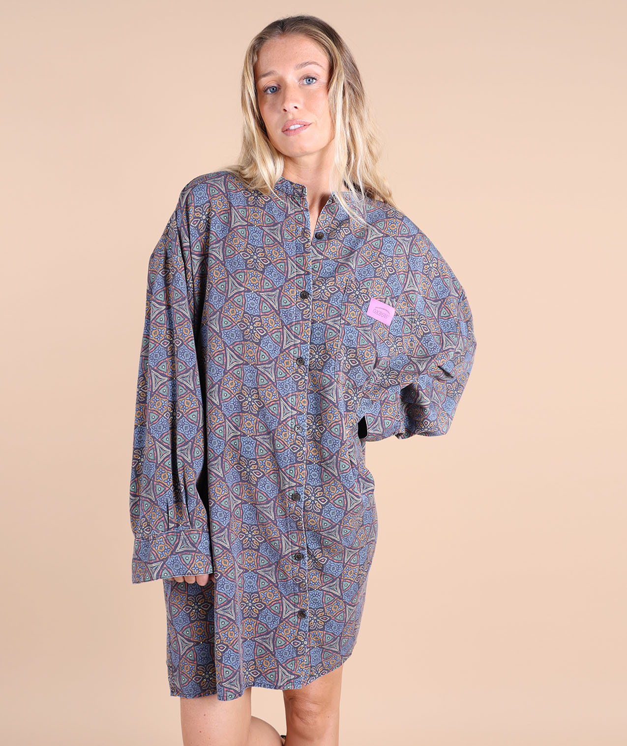 Robe oversize col mao MOSAIC, OXBOW