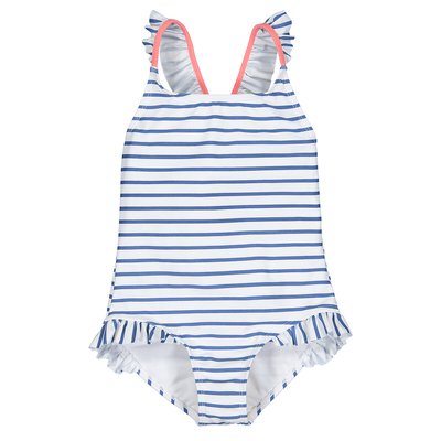 Breton Striped Ruffled Swimsuit LA REDOUTE COLLECTIONS