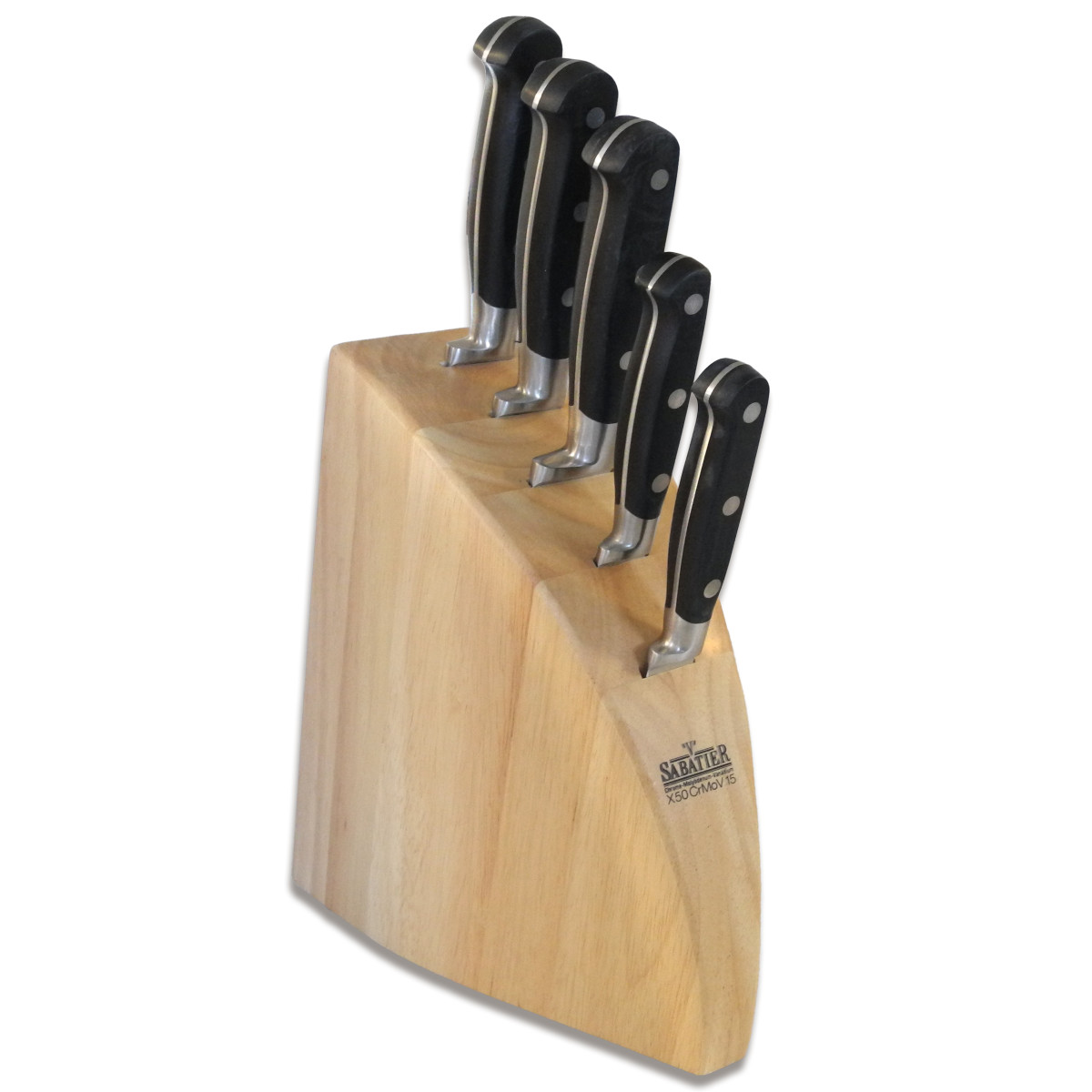 Bloc 5 couteaux de cuisine - V SABATIER ROCK, RICHARDSON SHEFFIELD