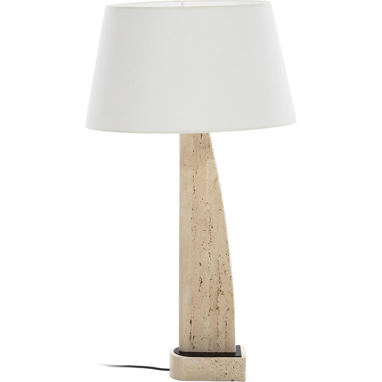 Lampe de table en travertin et métal, RECOLLECTION