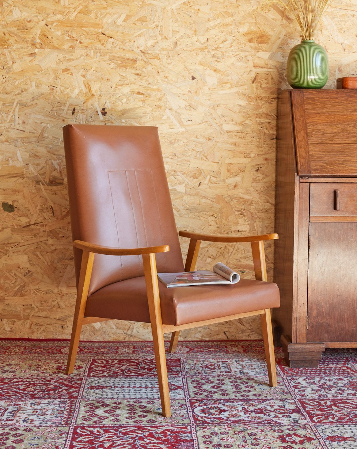 Fauteuil scandinave en bois Jakob N°1257 - Bon état, DEBONGOUT