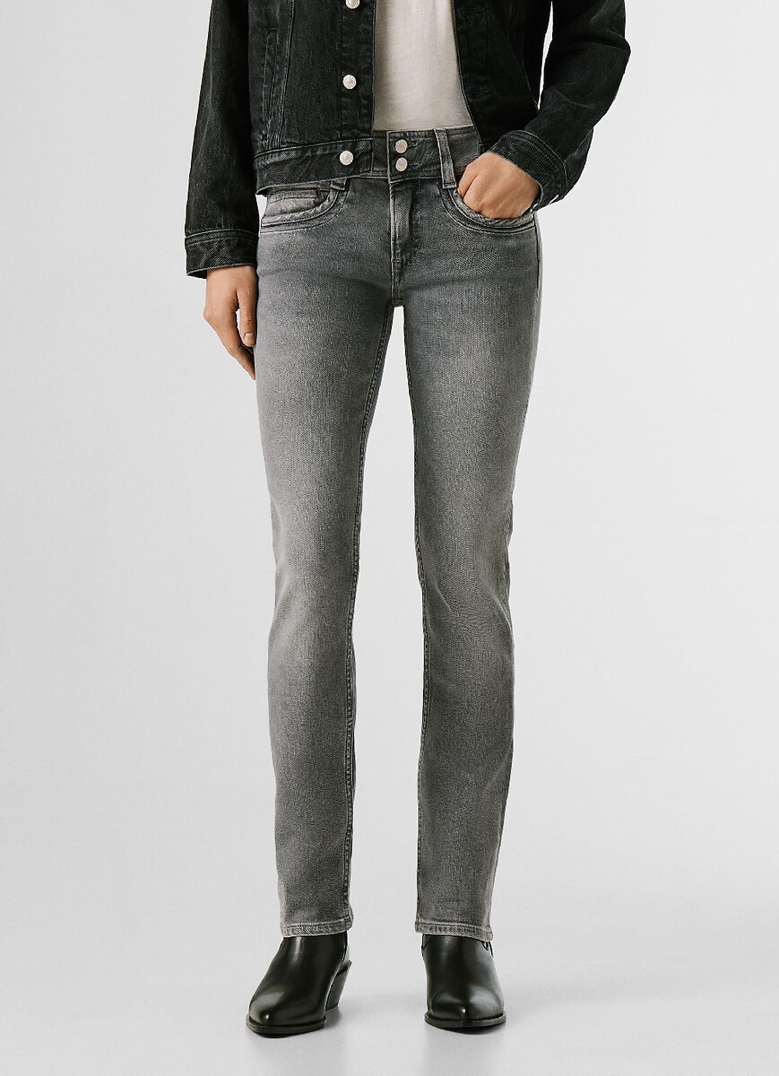 Jeans slim vita standard, chiusura con doppio bottone, Genna, PEPE JEANS