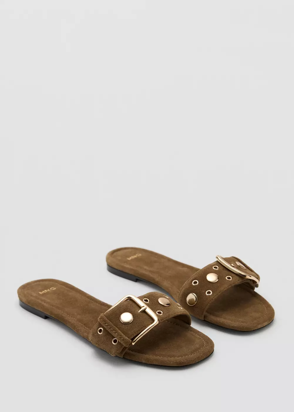 Sandales cuir boucle, MANGO