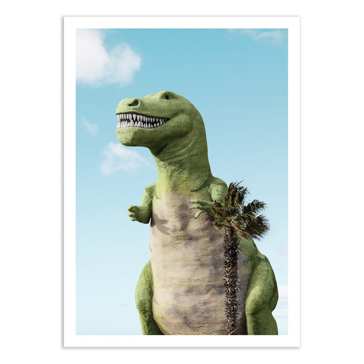Affiche d’art et cadre noir 30 x 40 cm - T-Rex - Gal Design, WALL EDITIONS