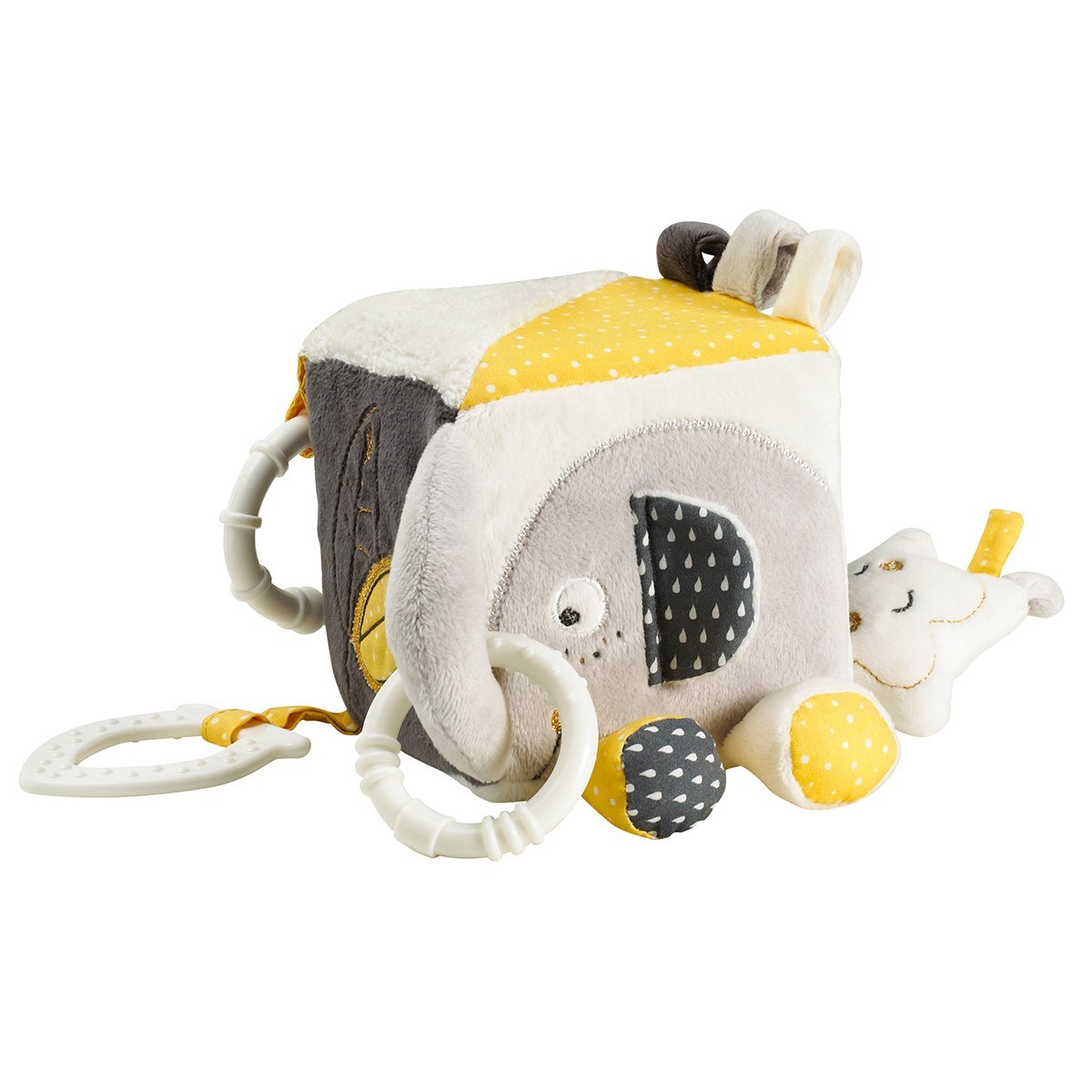 Cube d'activités bébé en velours, SAUTHON