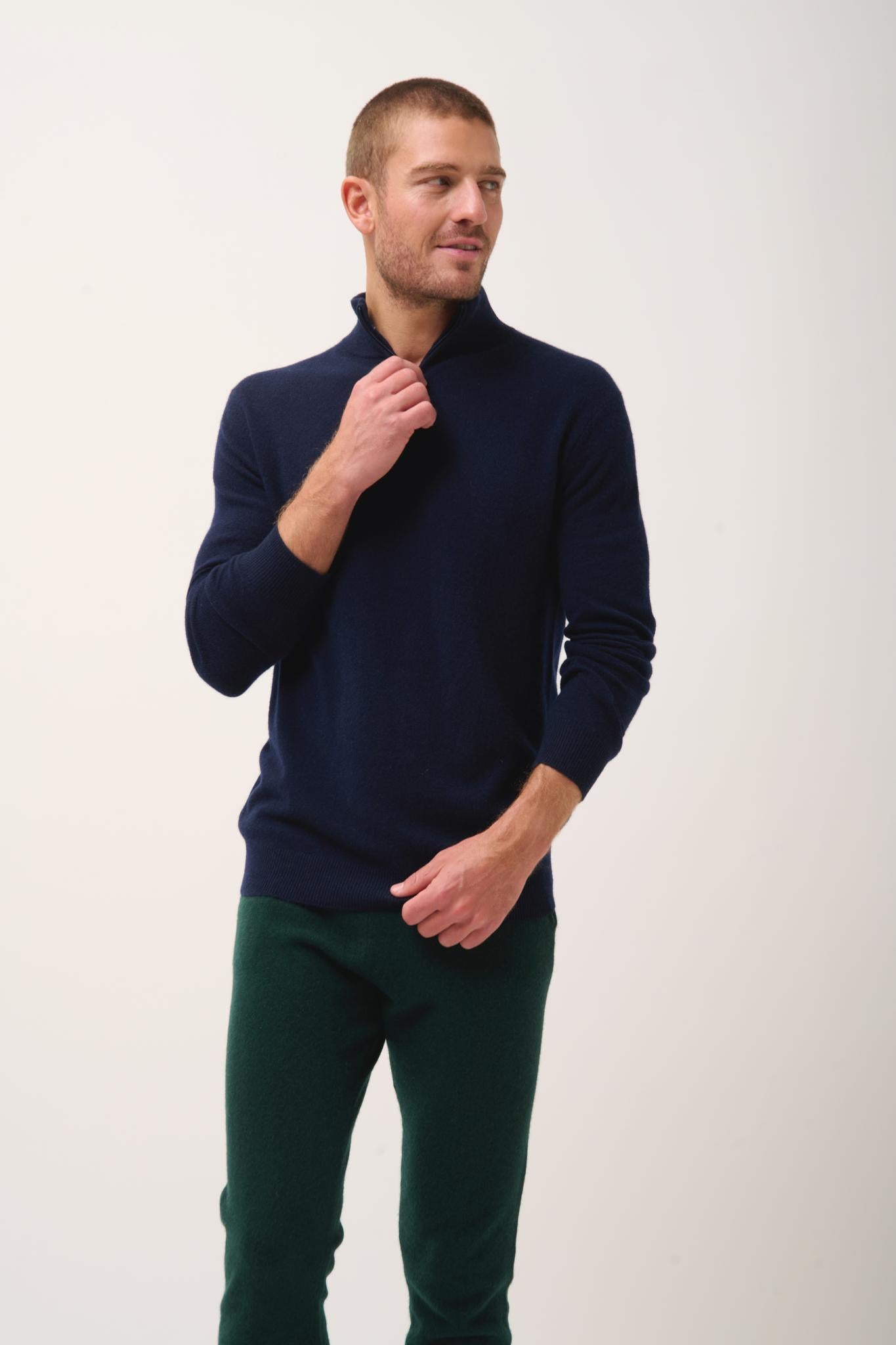 Pull Camionneur Navy Bradley, JUST CASHMERE