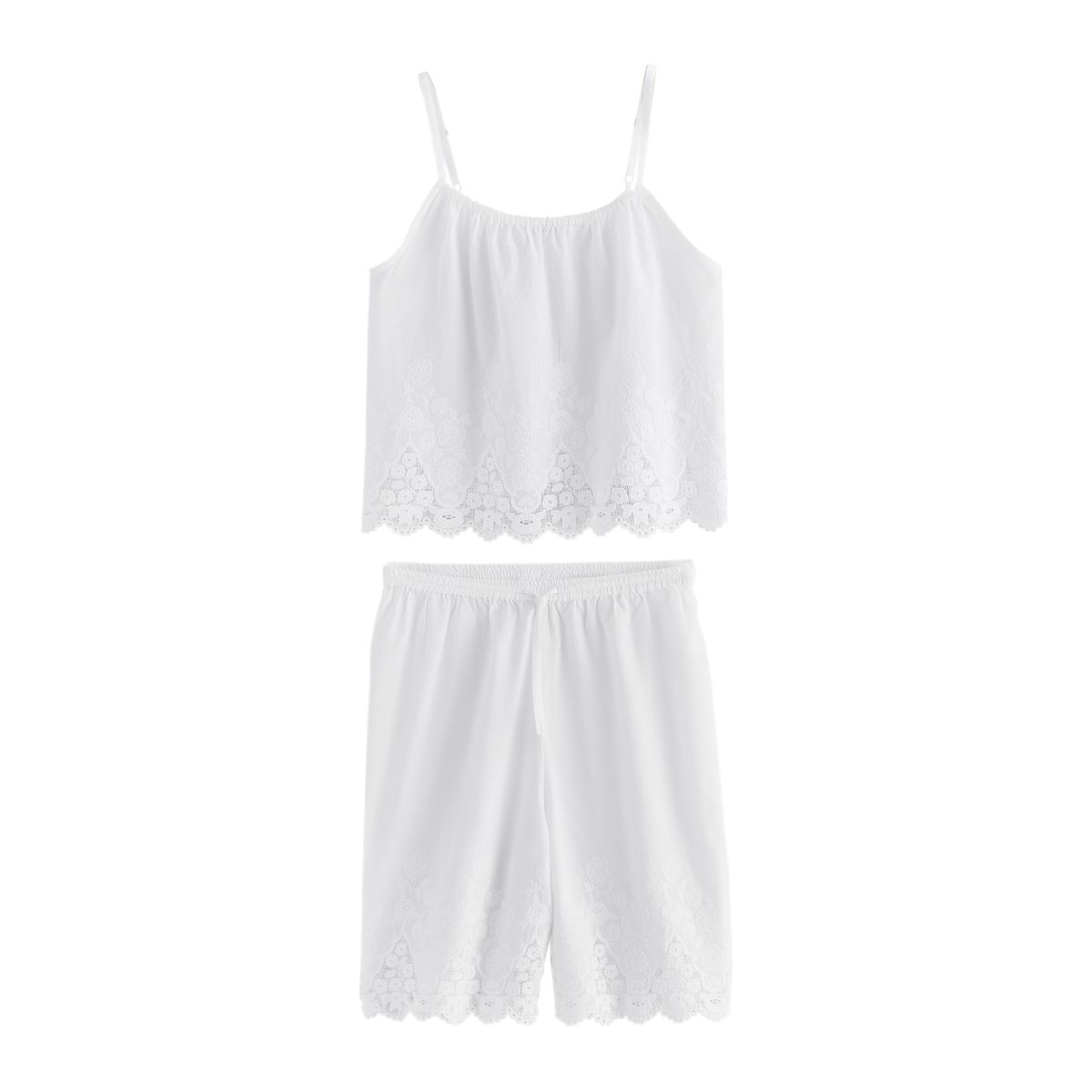 Pyjama jort brodé en coton, NEXT