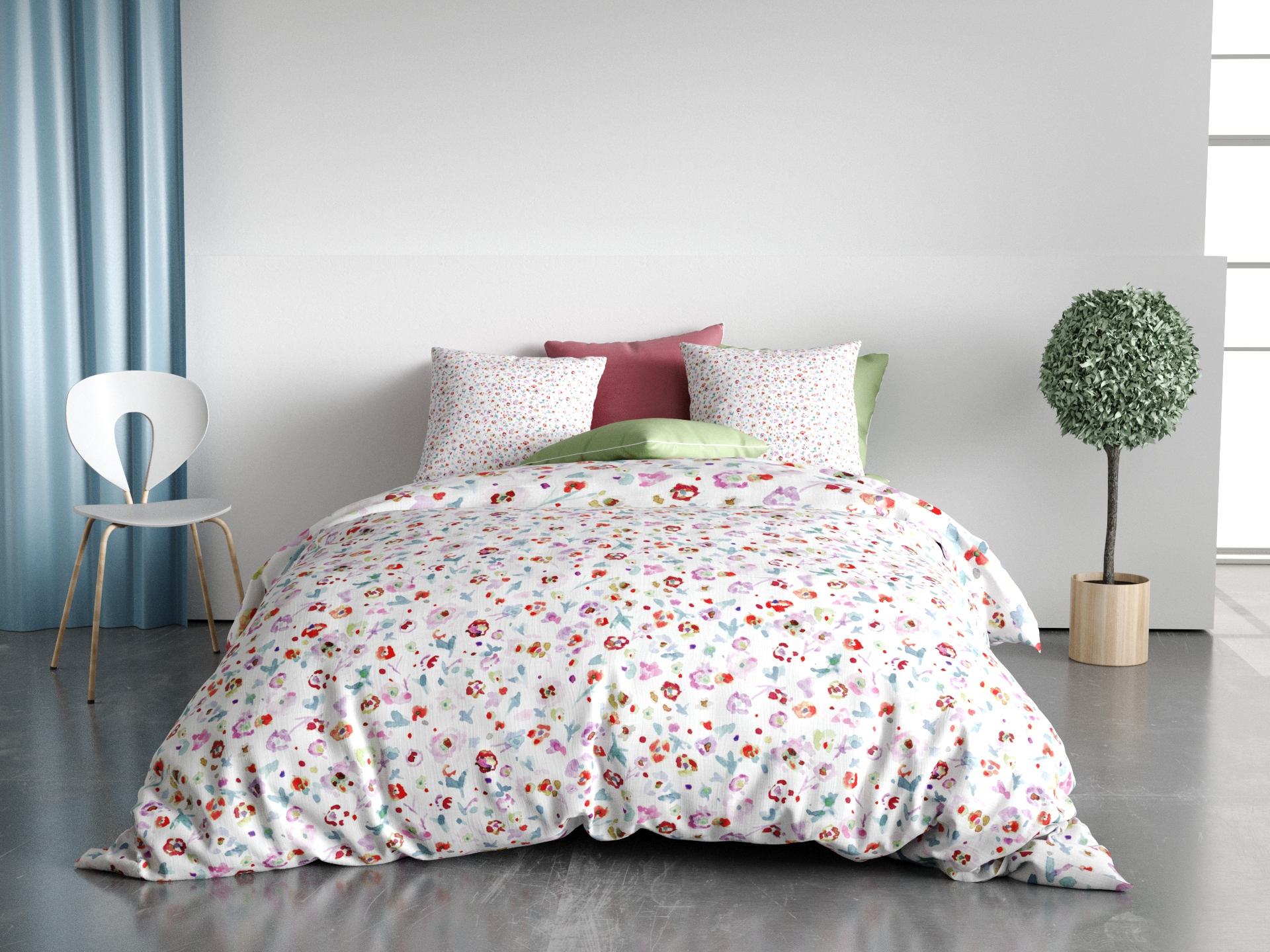 Housse de couette + taie microfibre liberte de fleur, EDEN