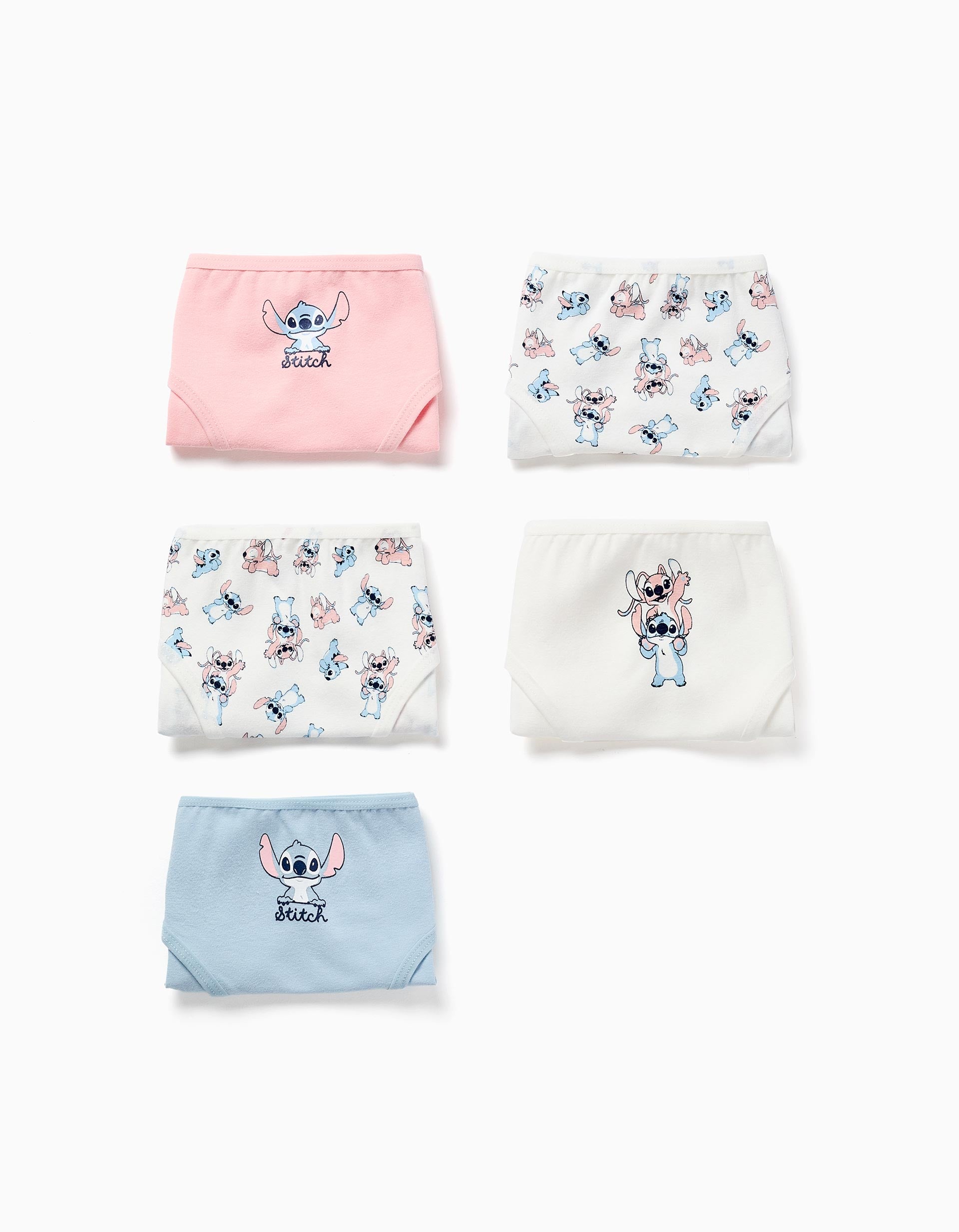 Lot de 5 culottes en coton avec imprimés Stitch, ZIPPY
