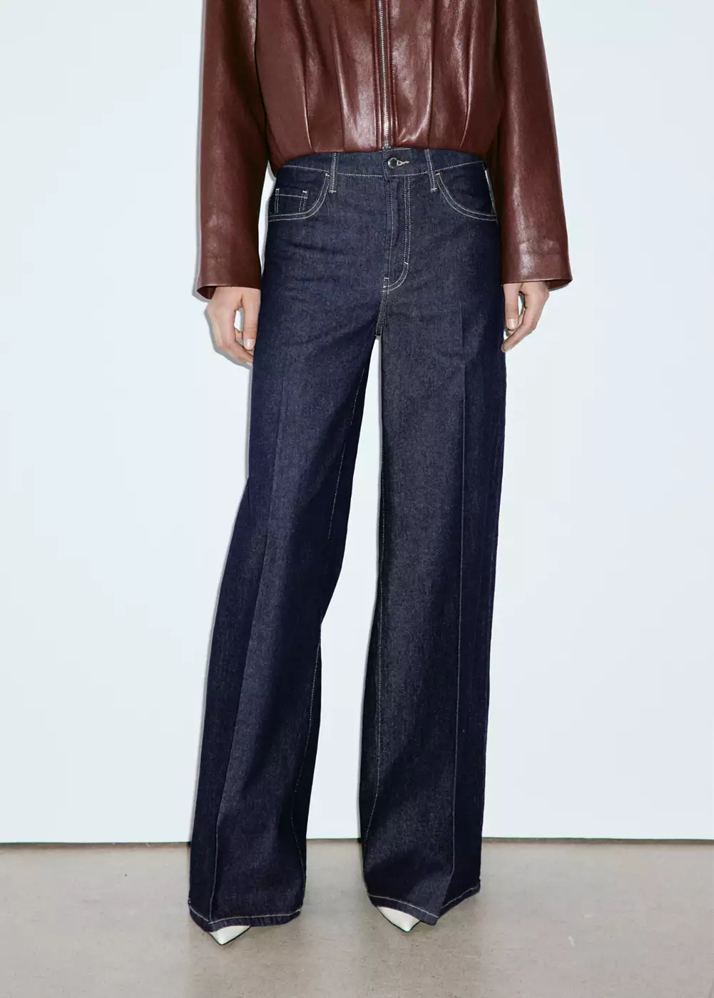 Jean large taille haute, MANGO