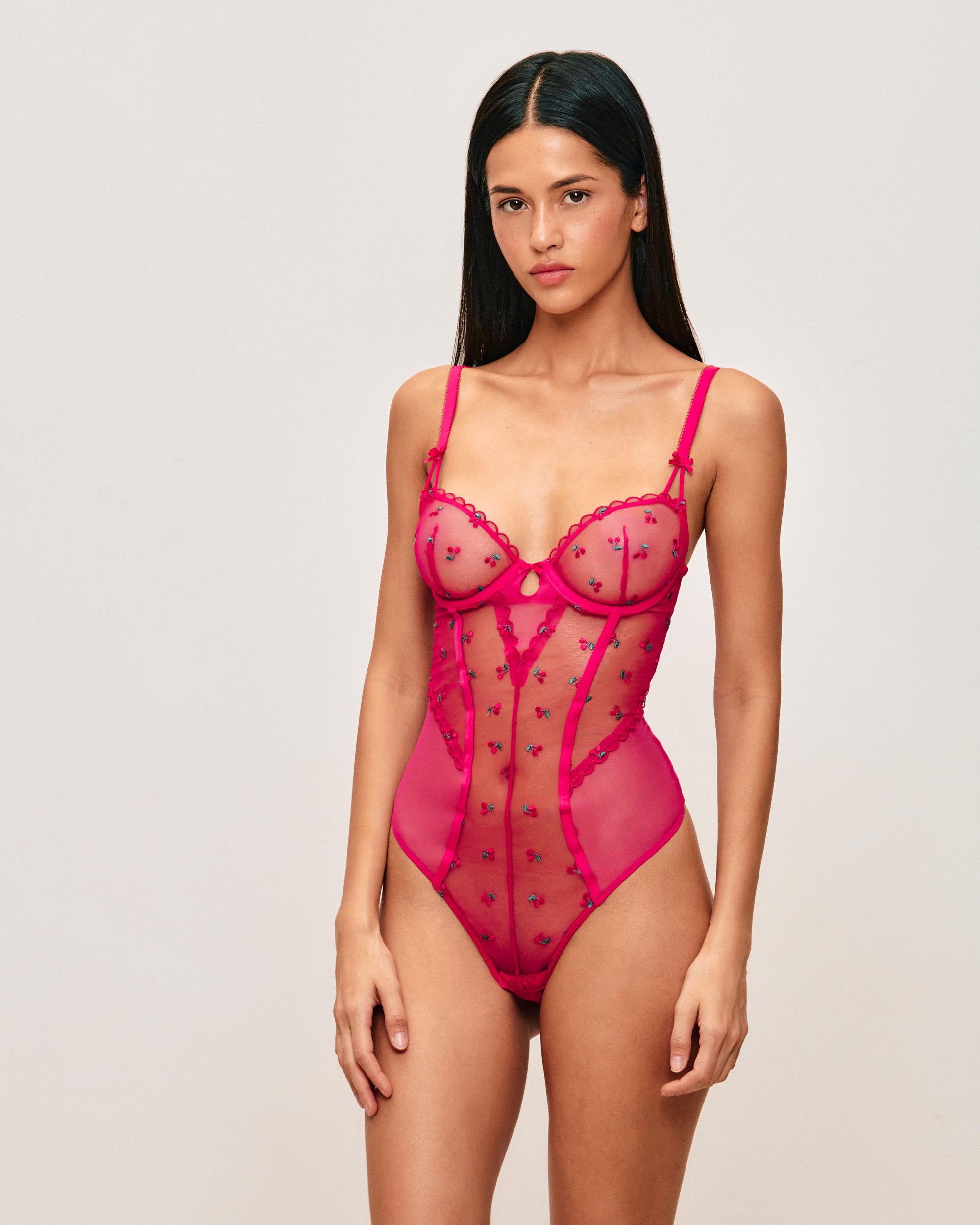 Body corbeille en tulle broderies cerises CHERRYPICANTIZ, UNDIZ