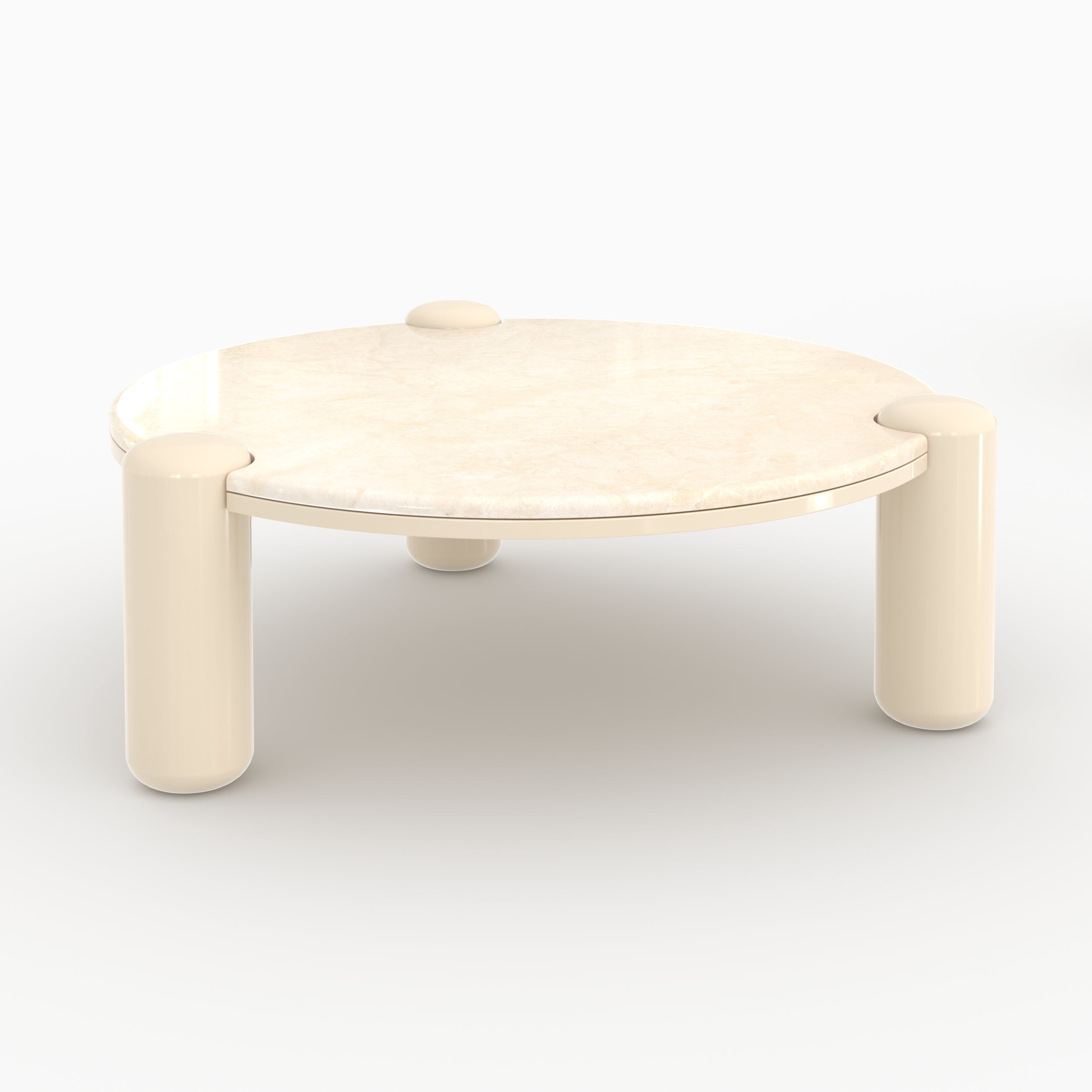 Table basse en marbre avec pieds laqués, D86 cm - HANAÉ, MAISON PAVANE
