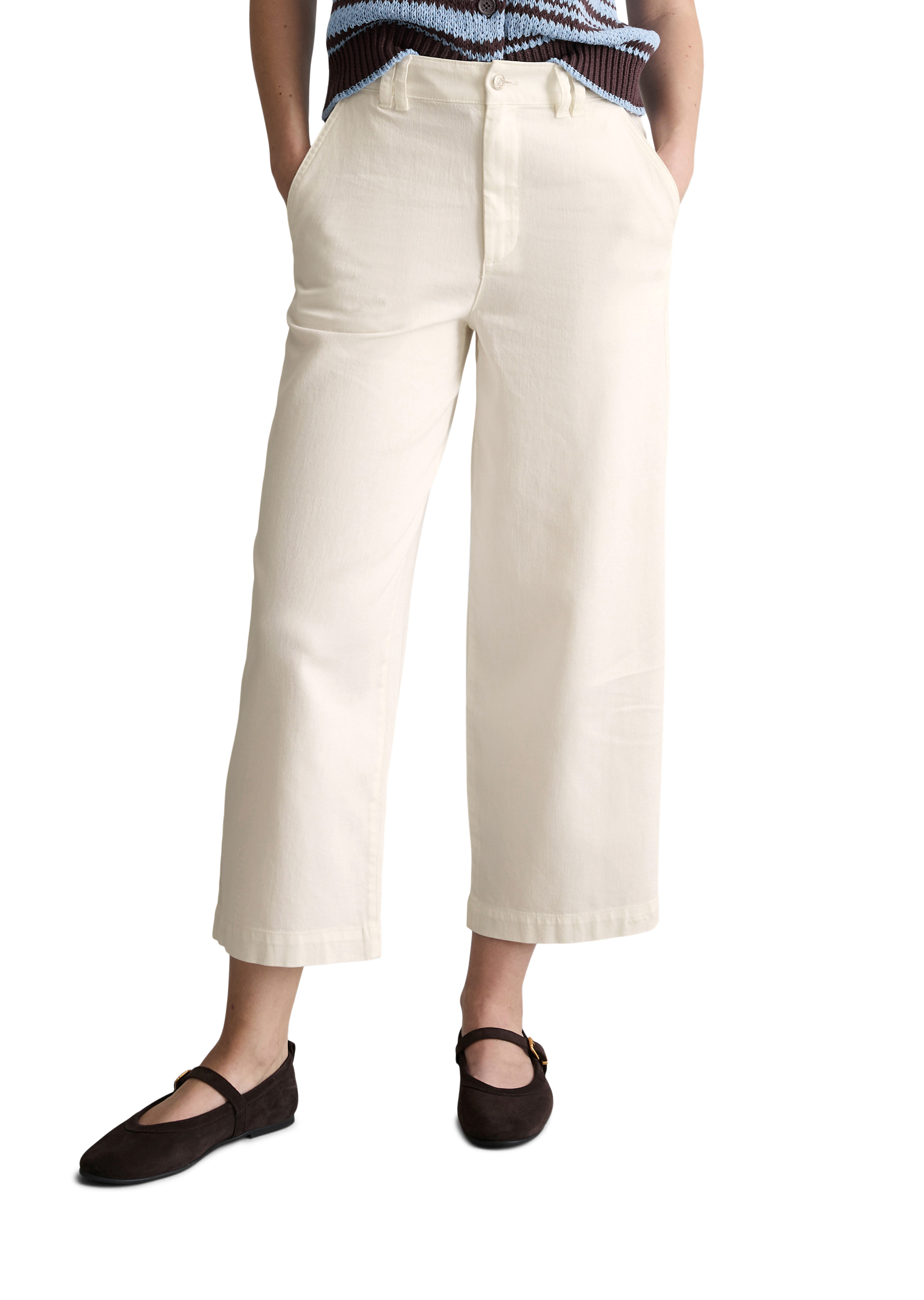 Barrel Pants cropped en coton organique-lyocell stretch, MARC O’POLO DENIM