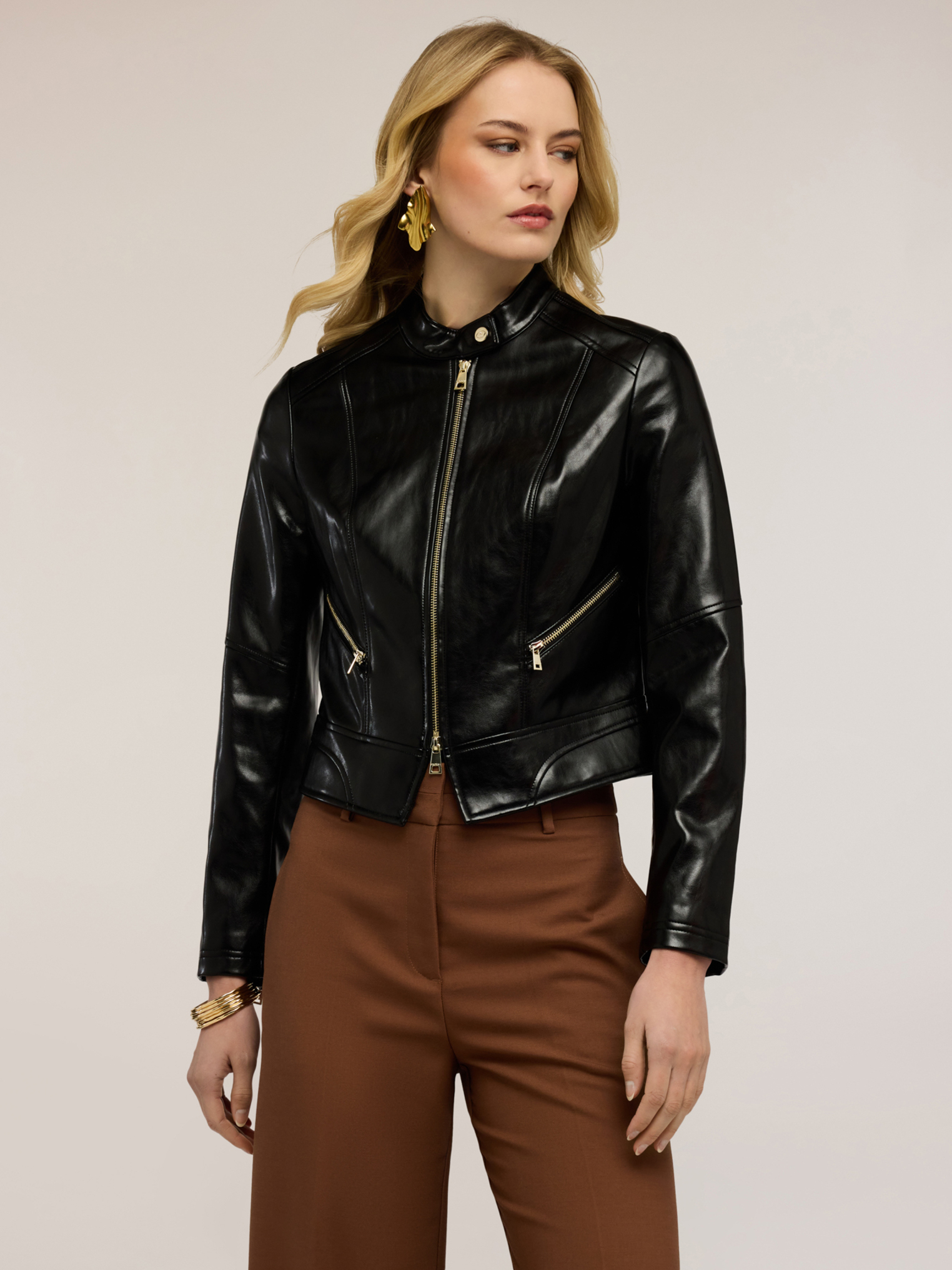 Veste avec zip et col mao, MOTIVI