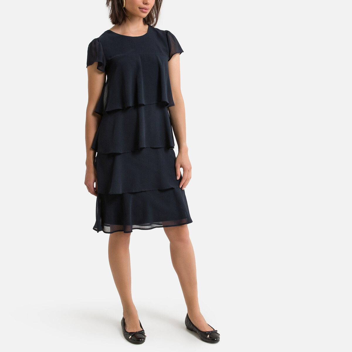 sl fashions layered shift dress