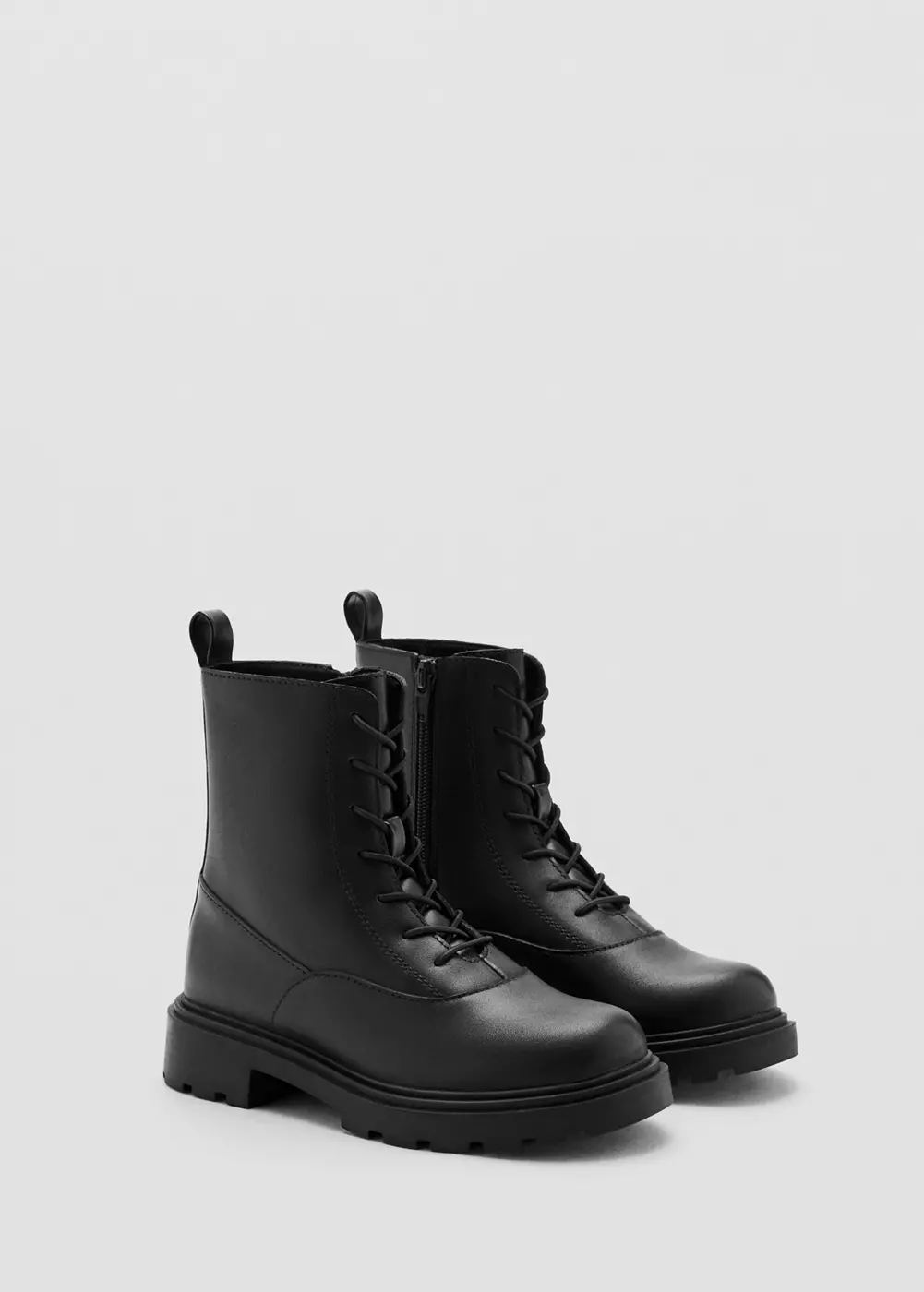 Bottines en cuir bovin à lacets, MANGO KIDS