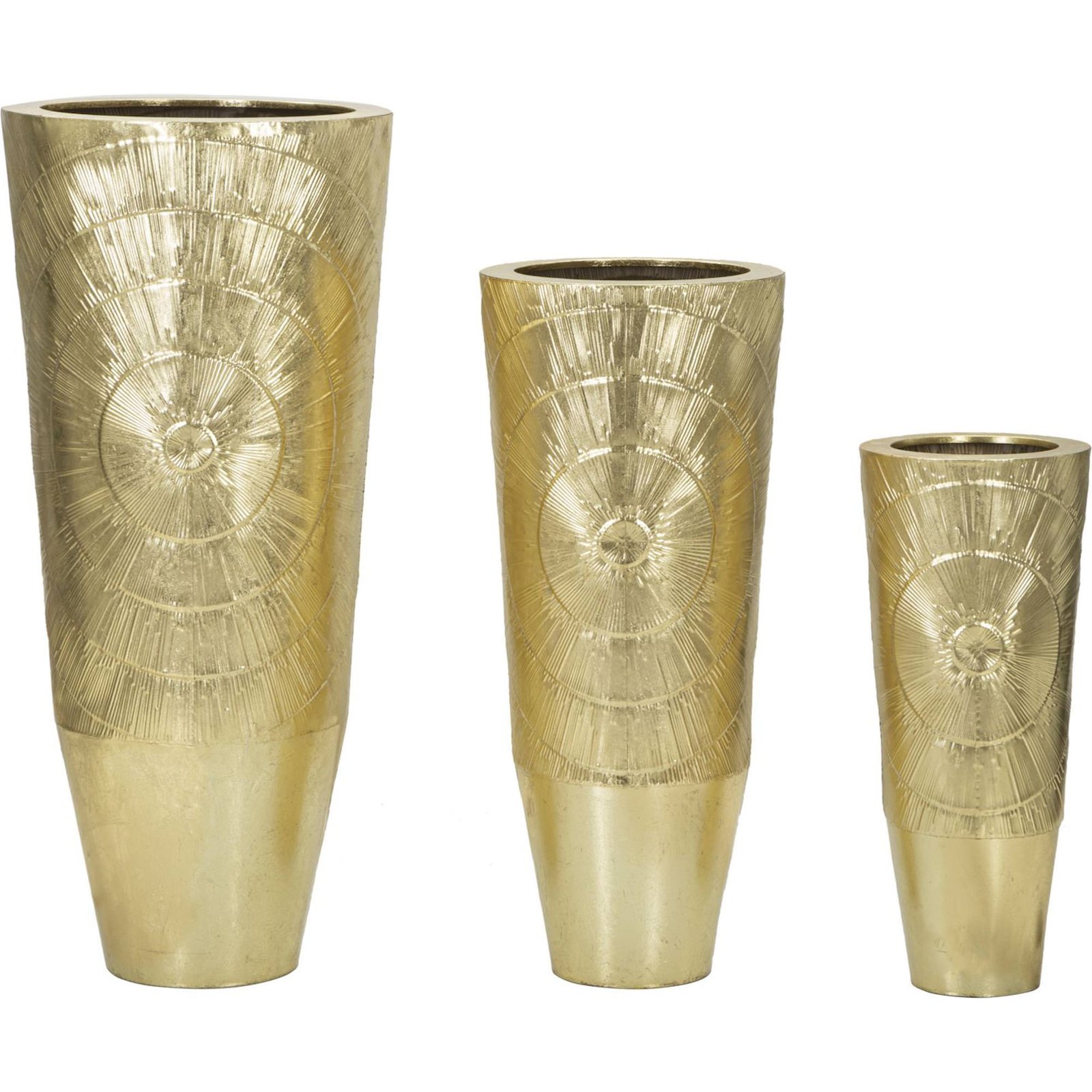 Vases en fer relief circulaire lot de 3 GLAM, RECOLLECTION