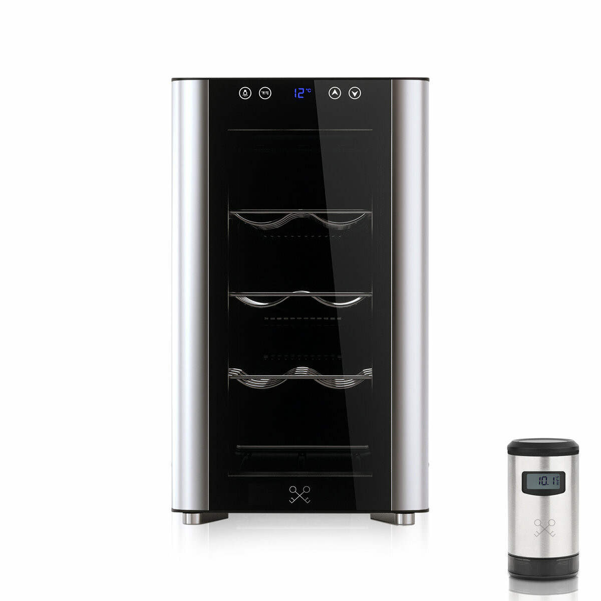 cave de service et pompe sous vide ã©lectrique pour vin - cavs8+wom820, H.KOENIG