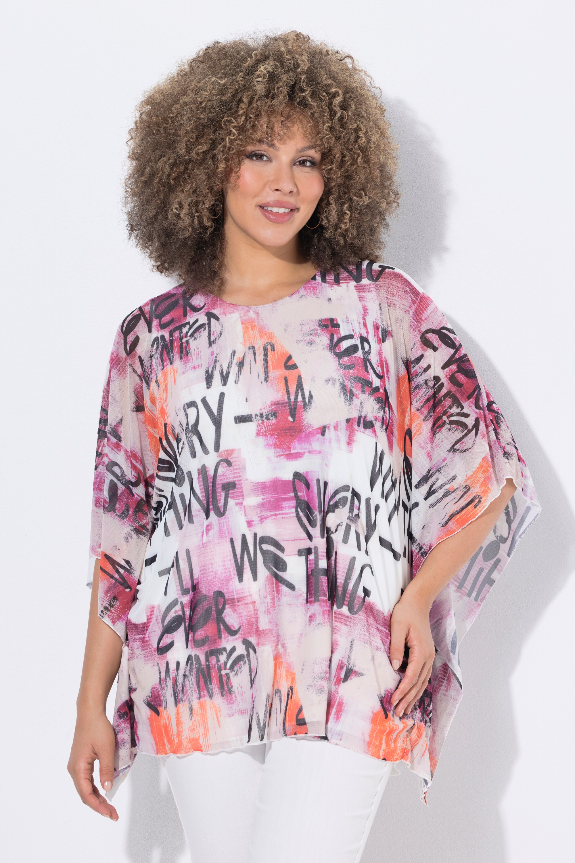 Blouse en tulle doublée, coupe oversize, ULLA POPKEN