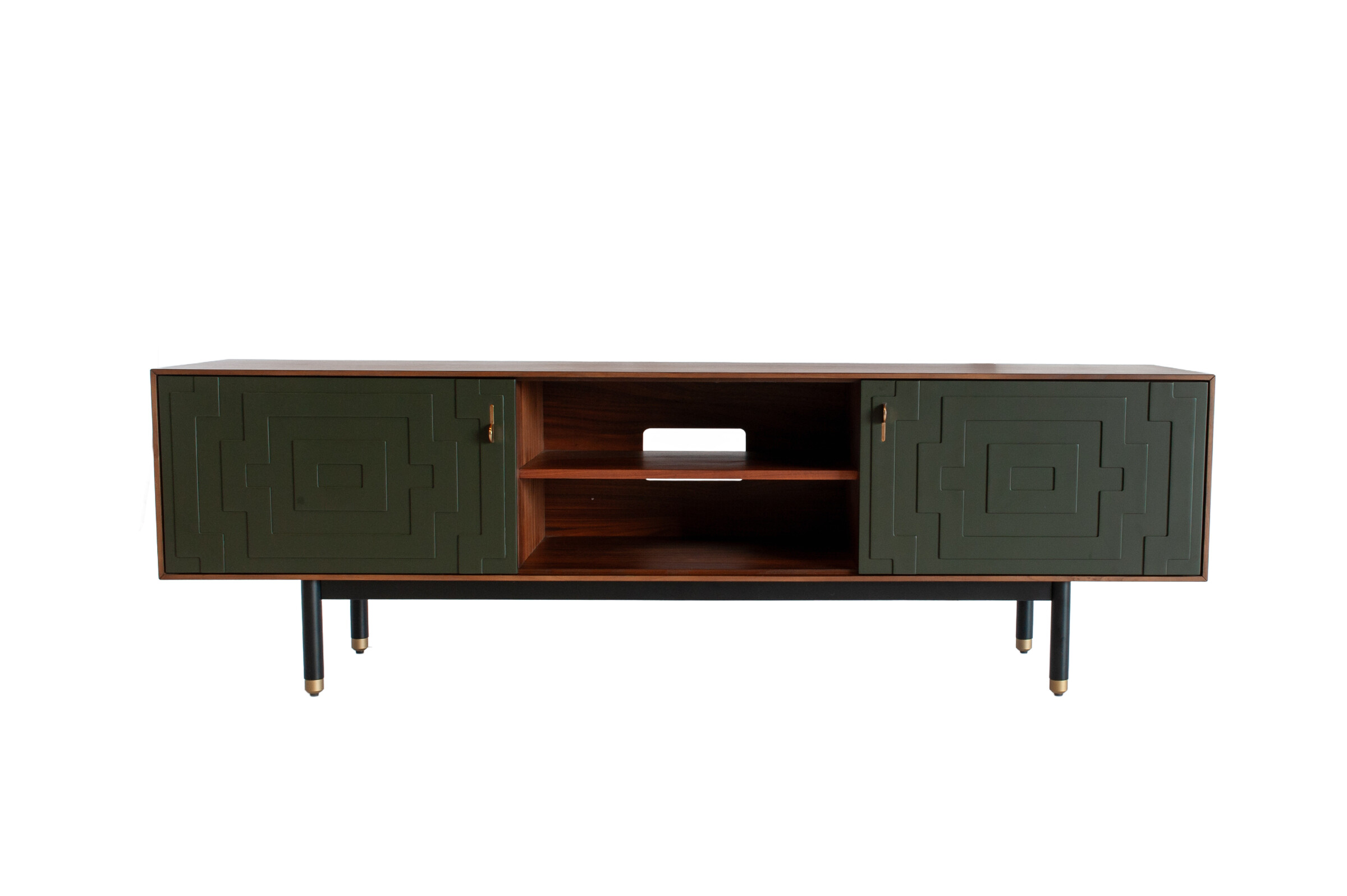 Meuble TV en noyer à motifs VELINA, PRODUIT INTERIEUR BRUT