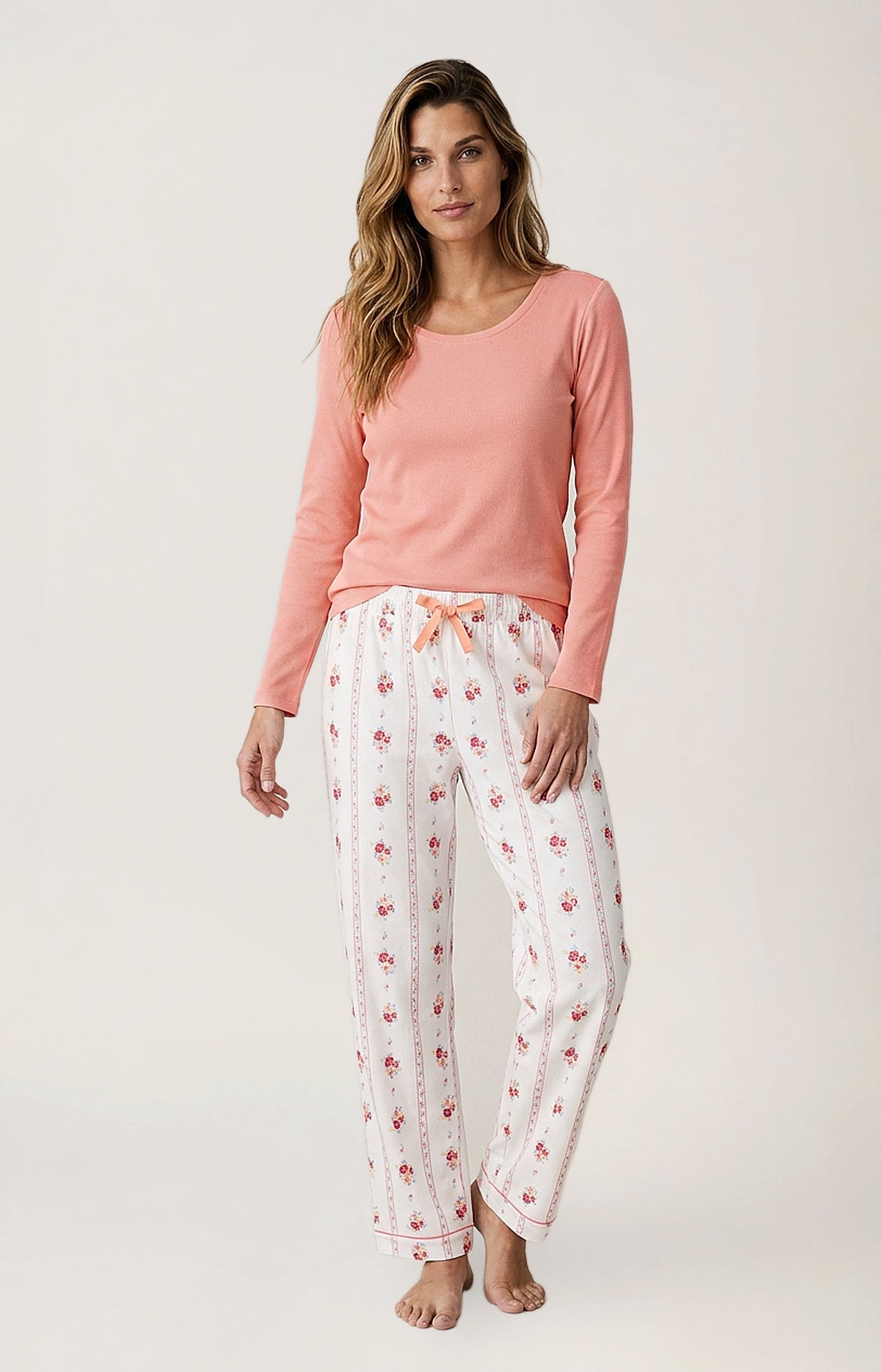 Tee-shirt manches longues en jersey de coton et modal couleur unie Coralie, ARTHUR