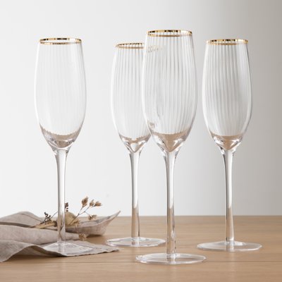 Set van 4 champagne glazen, Lurik LA REDOUTE INTERIEURS