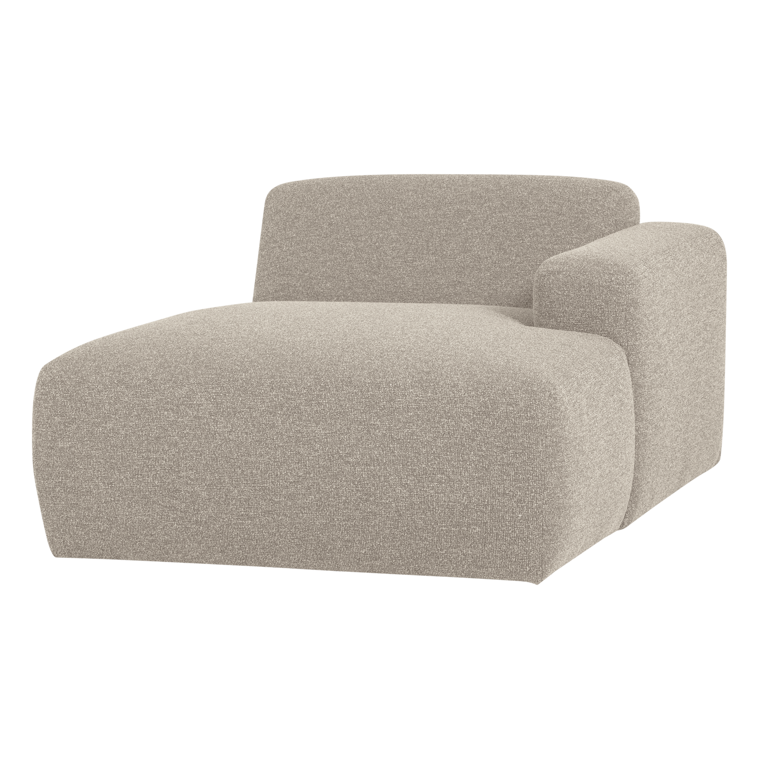 Élément chaise longue droit en bouclé MOJO BASE, WOOOD