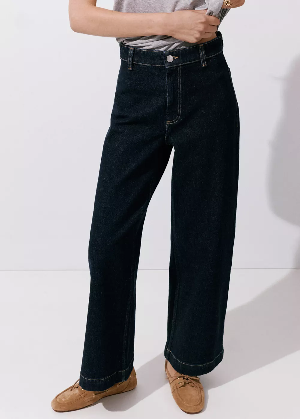 Jean style jupe-culotte Catherin taille haute, MANGO