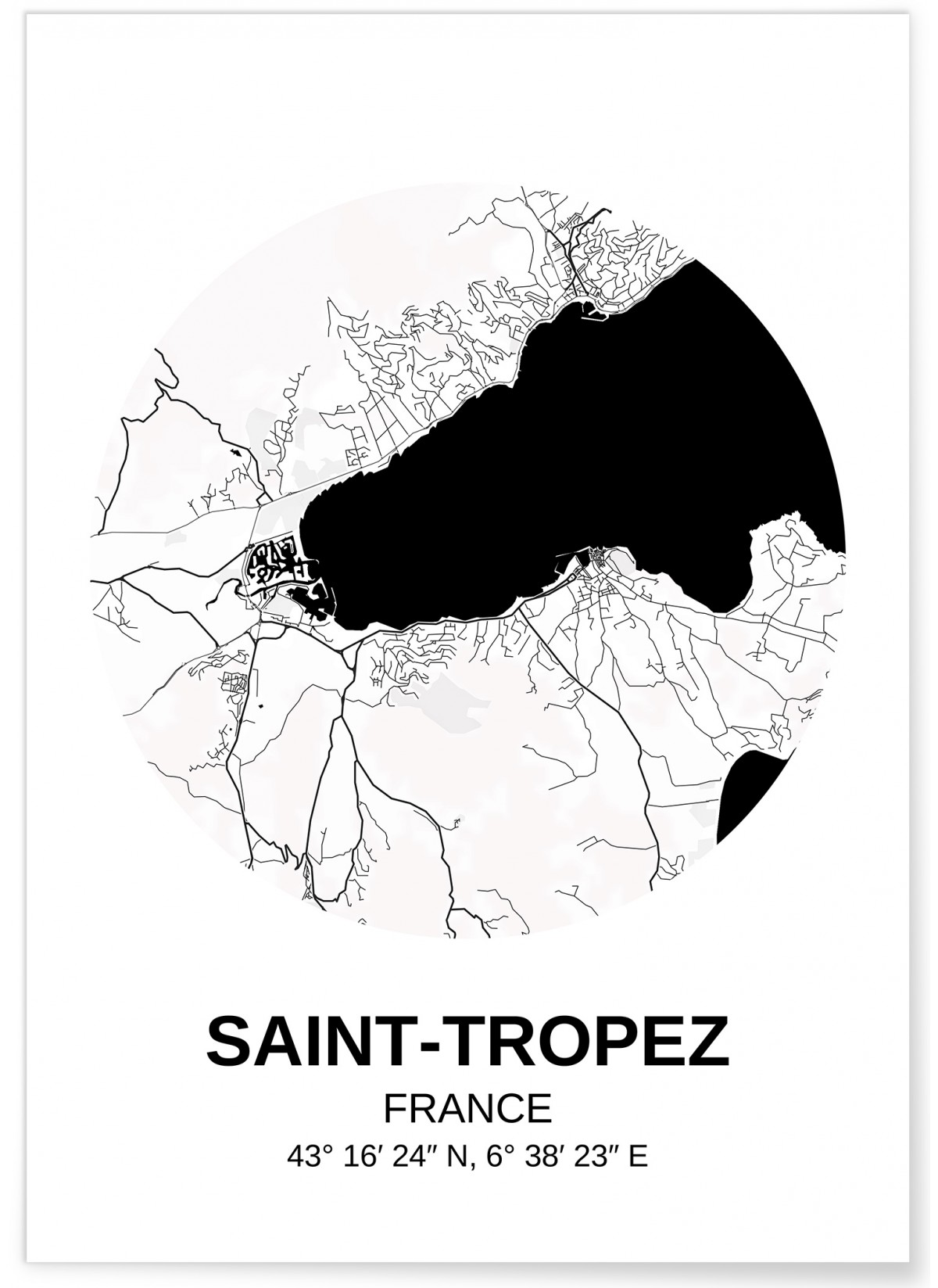 Affiche carte Saint-Tropez, L'AFFICHERIE