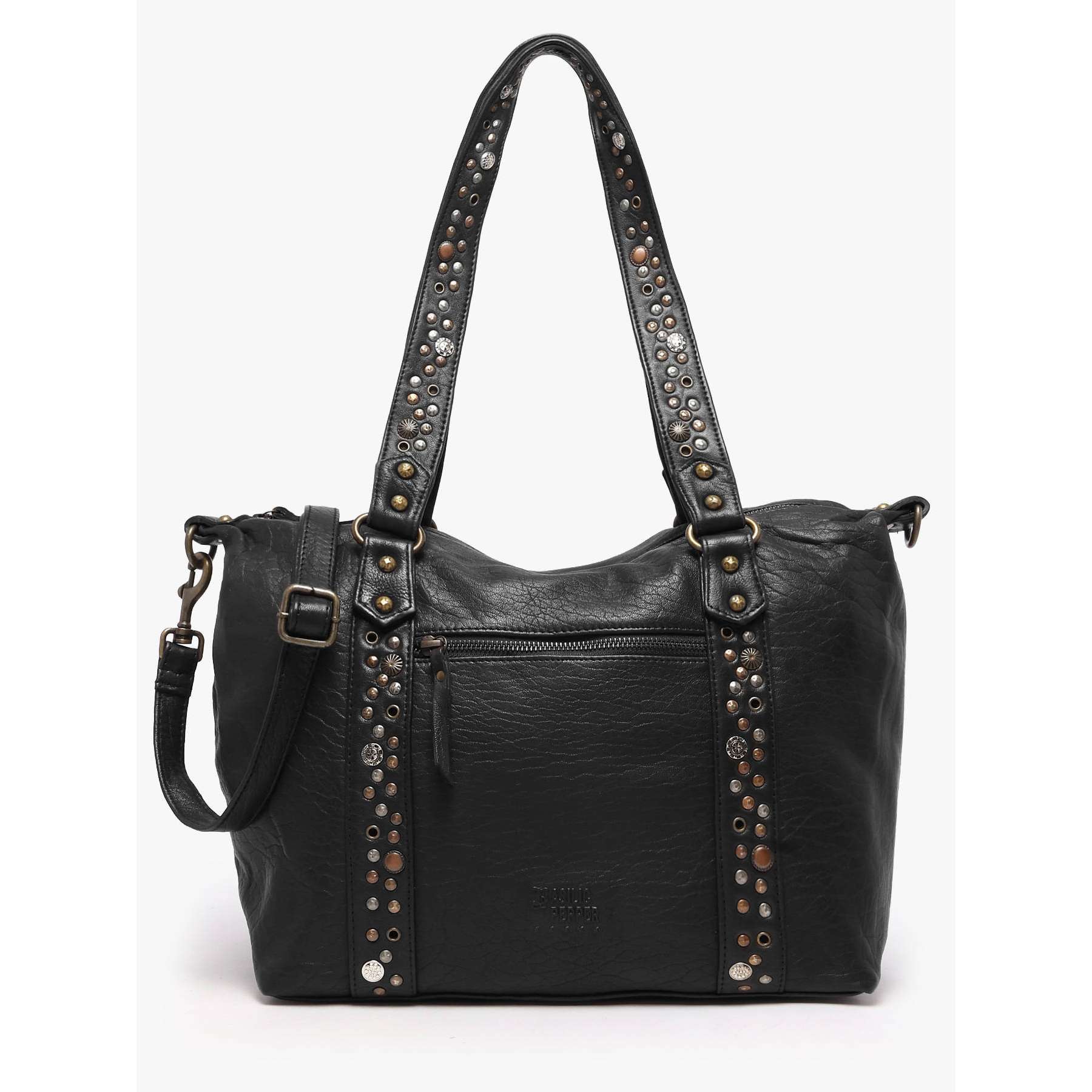 Sac porté épaule Brooklyn cuir, BASILIC PEPPER