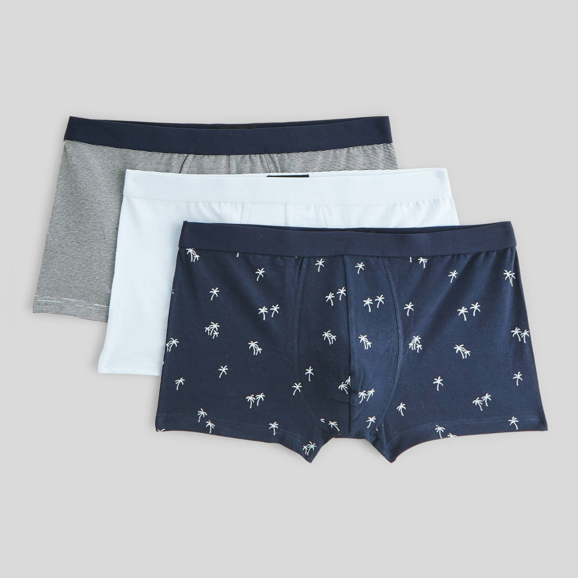 Lot de 3 boxers à imprimé en coton BIO, MONOPRIX