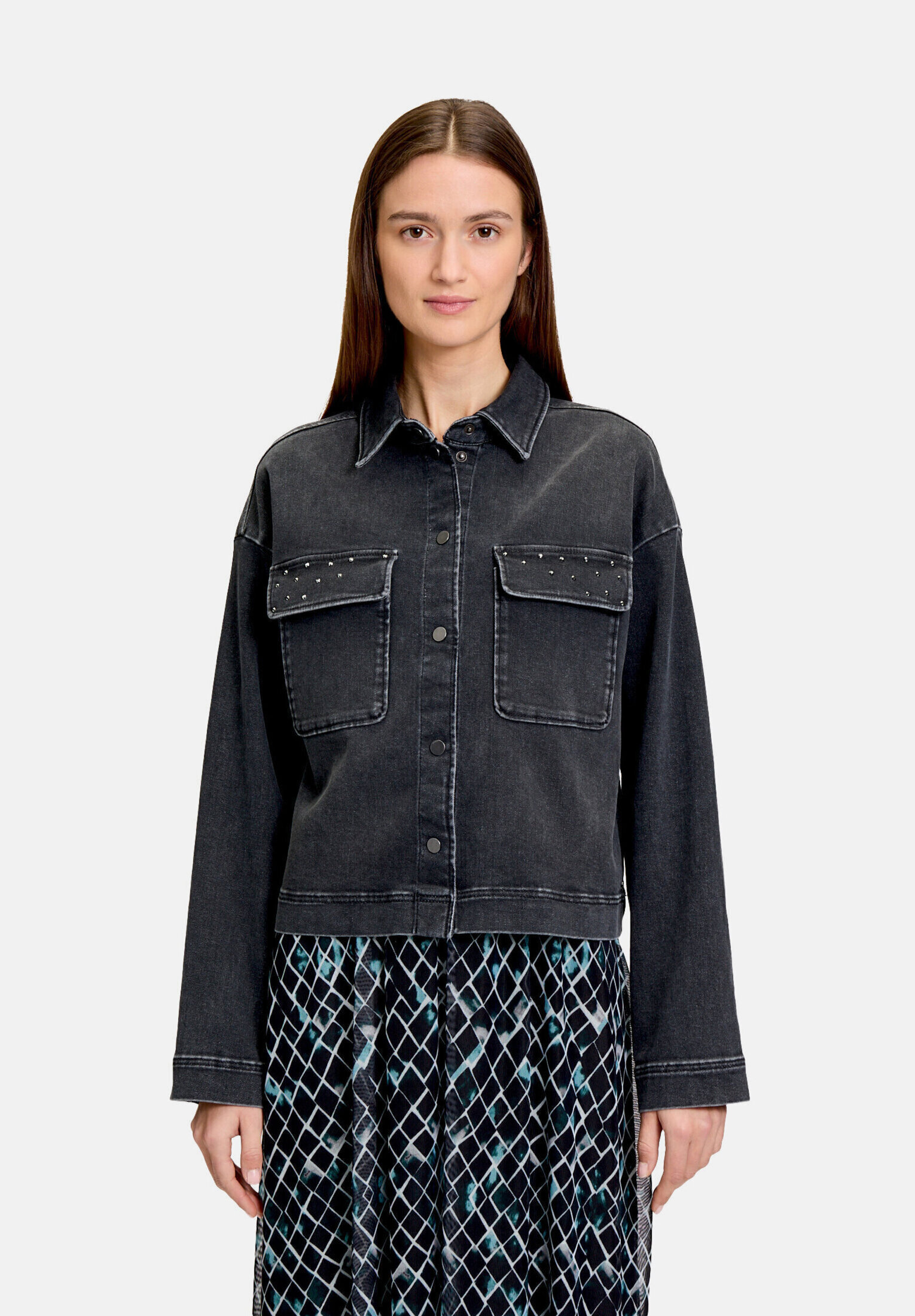 Veste en jean à poches plaquées, BETTY & CO