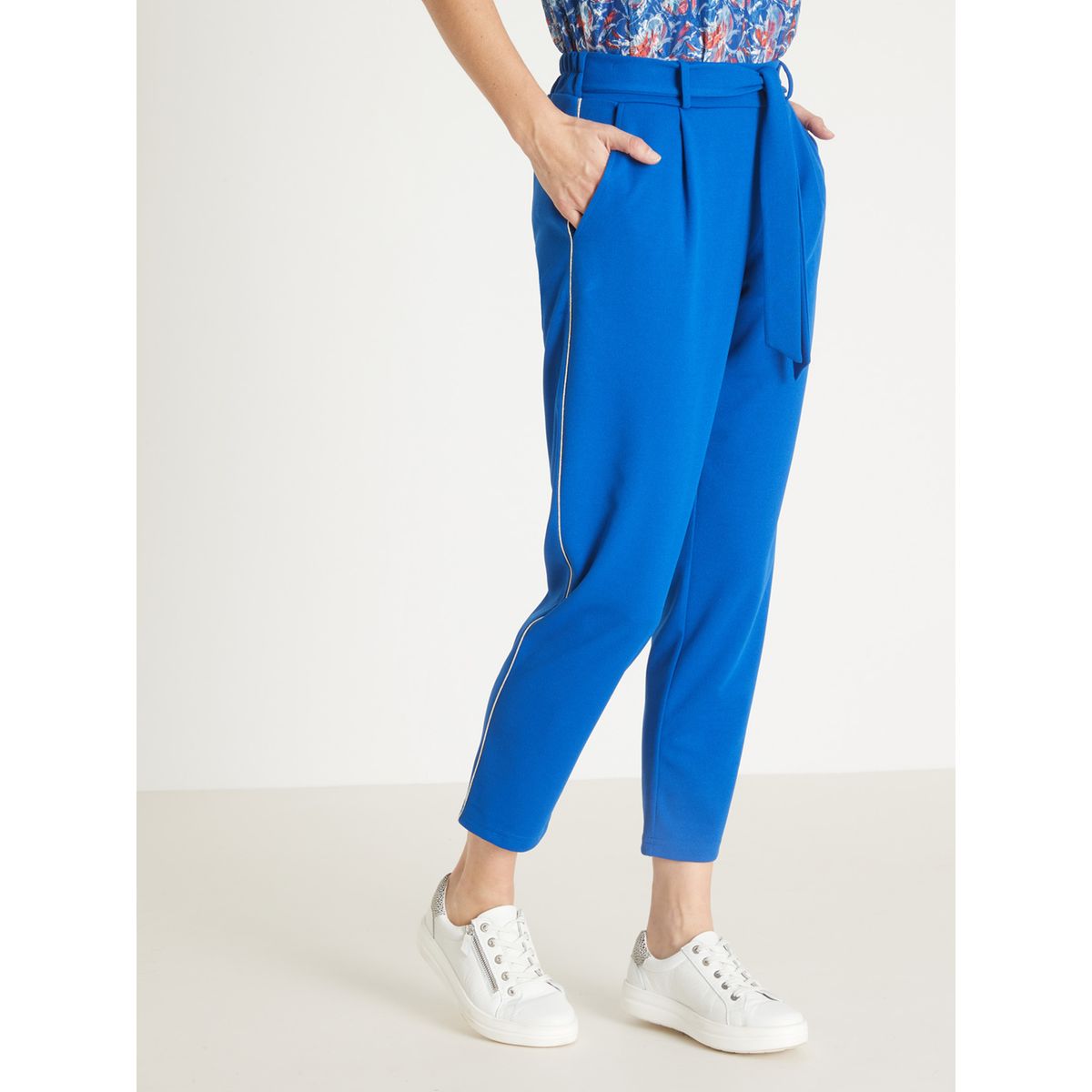 Pantalon femme store bleu roi