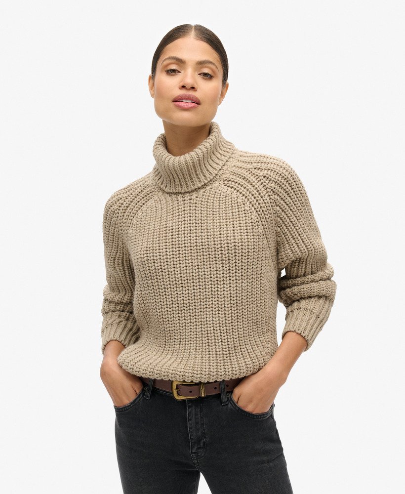 Pull Superdry En Grosse Maille - Taille L - Couleur Bleu - Occasion Très Bon état