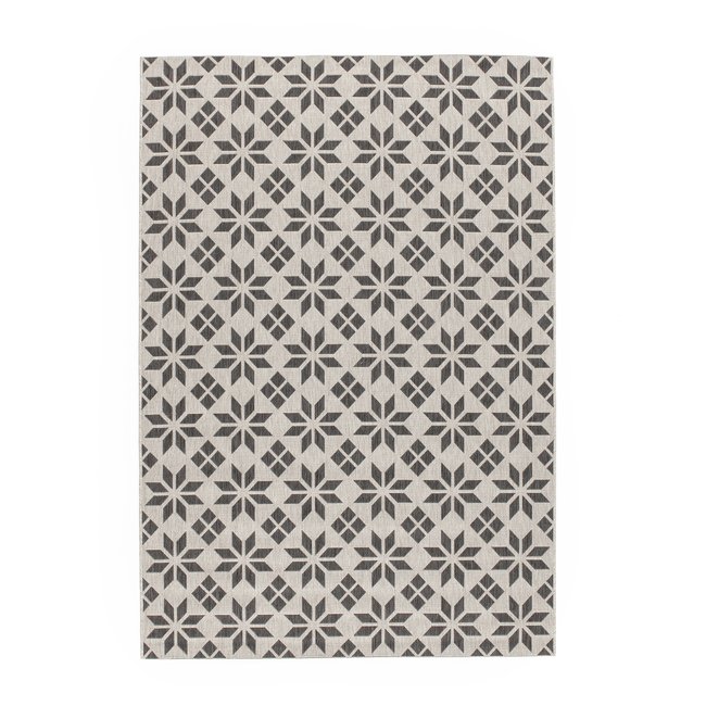 Iswik Cement Tile Indoor/Outdoor Flatwoven Rug - SO'HOME