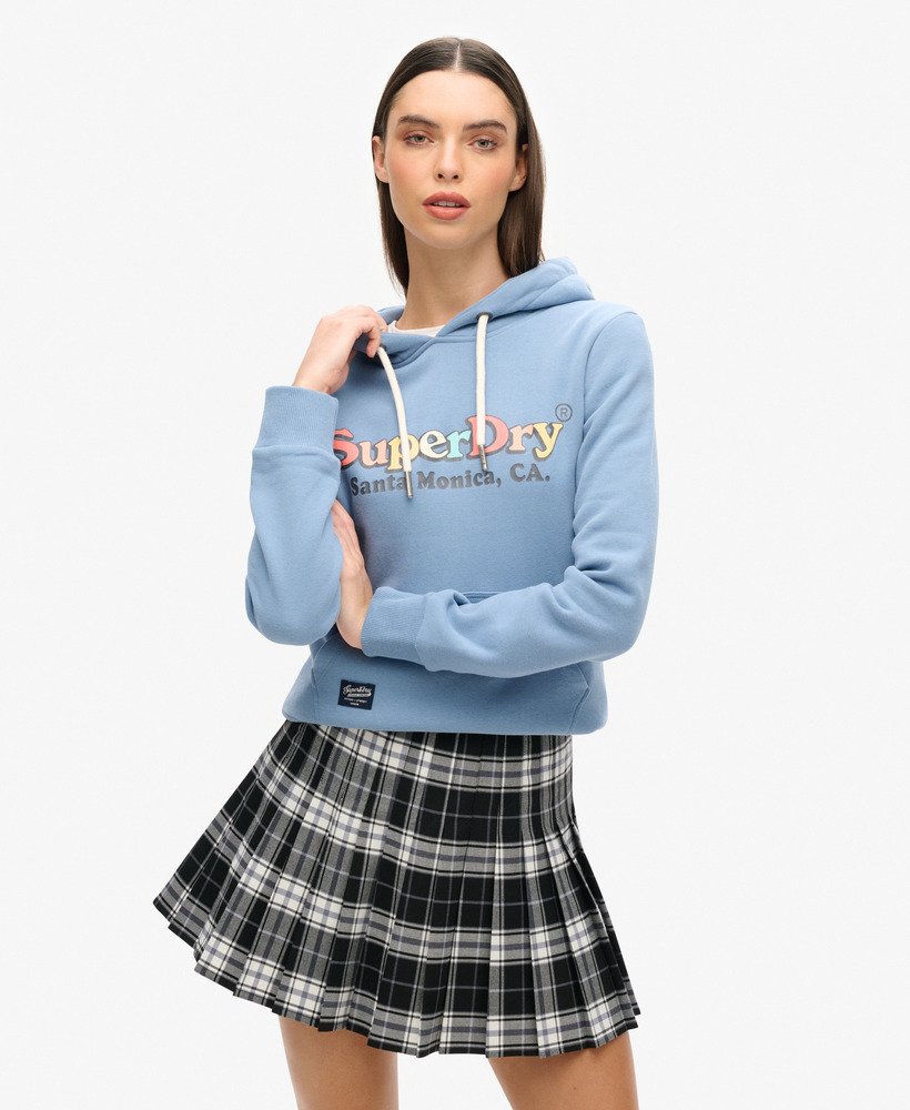 Sweat a capuche a logo arc en ciel bleu maree Superdry La Redoute