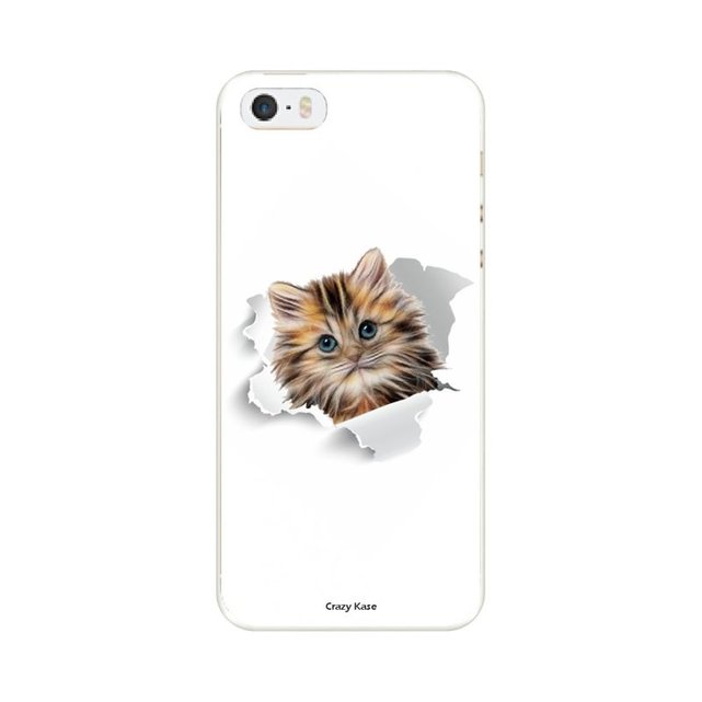 Coque Pour Iphone Se 16 5s 5 Souple Motif Chat Trop Mignon Chat Mignon Crazy Kase La Redoute