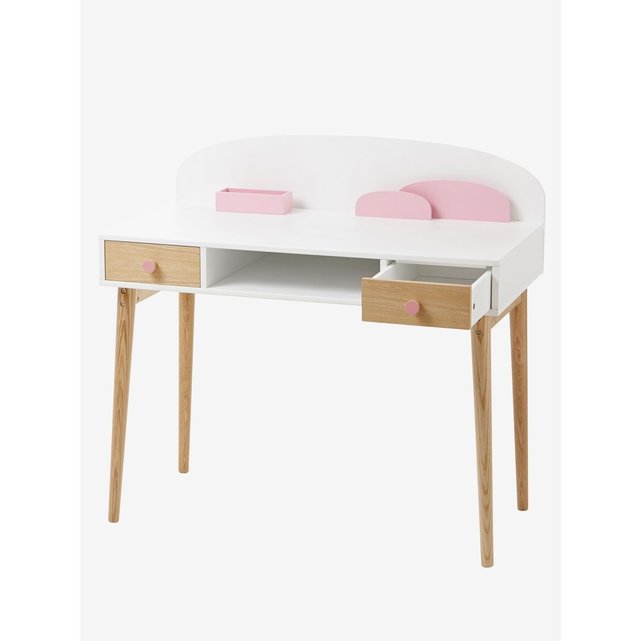 Bureau Special Primaire Ligne Confetti Blanc Bois Vertbaudet La Redoute