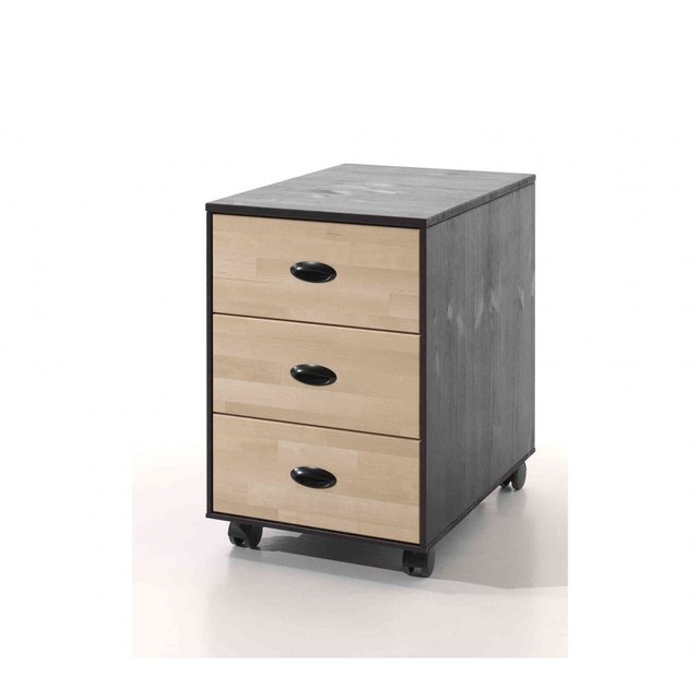 Caisson De Bureau 3 Tiroirs En Pin Massif Bois Naturel Terre De Nuit La Redoute