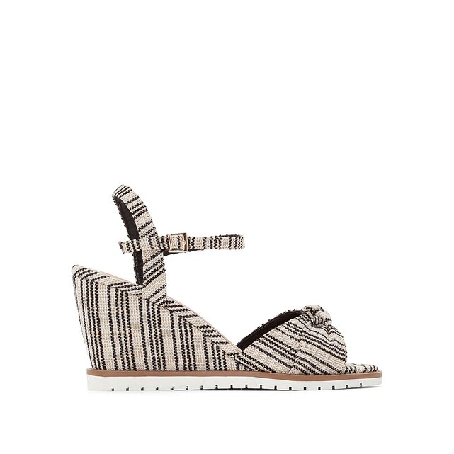 Striped high heel wedge sandals La Redoute Collections | La Redoute