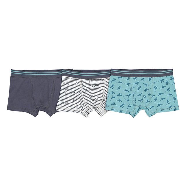 Lote de 3 boxers em algodão biológico, dos 2/3 aos 10/12 anos  LA REDOUTE COLLECTIONS image 0