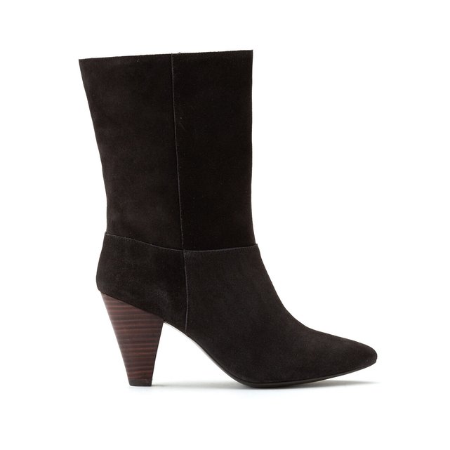 Botas em pele com tacão largo  LA REDOUTE COLLECTIONS image 0