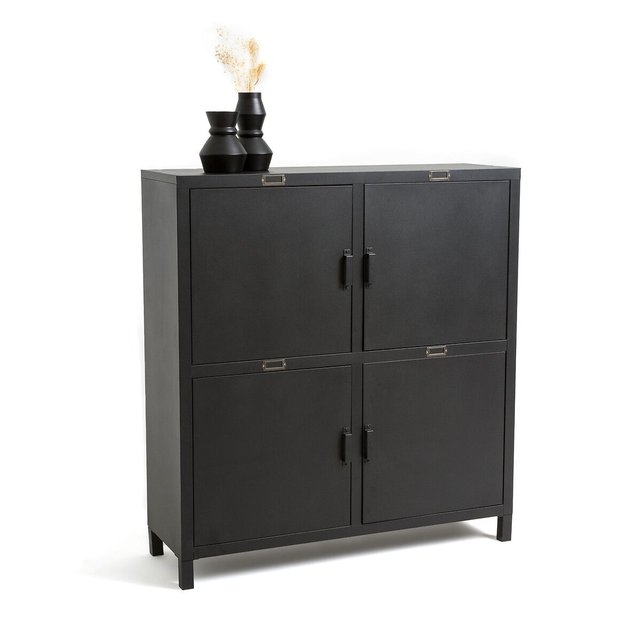 Buffet 4 Portes Acier Hiba Noir La Redoute Interieurs La Redoute